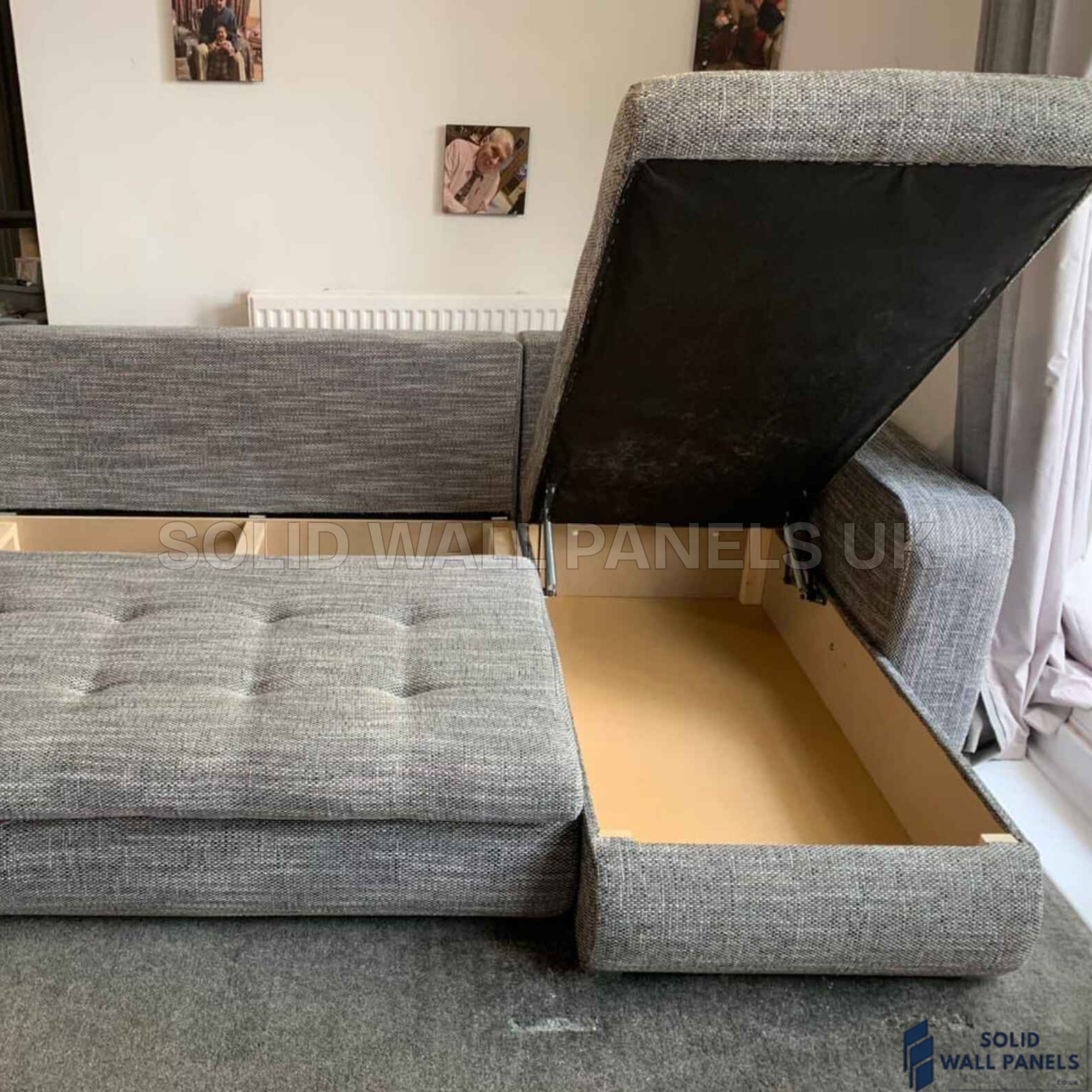 Berlin Grey Corner Sofa Bed with Storage – Universal L Shape Sofa Bed UK