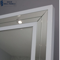 Bianco Mirror | White Glass Frame Wall Mirror | Solid Wall Panels UK