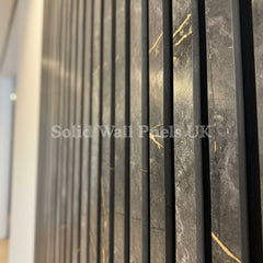 Black & Gold Marble Acoustic Slatted Wall Panel | Stylish, Durable & Soundproof