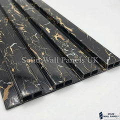 Black & Gold Marble Effect WPC Wall Panels – Waterproof Indoor & Outdoor Cladding | Solid Wall Panels UK