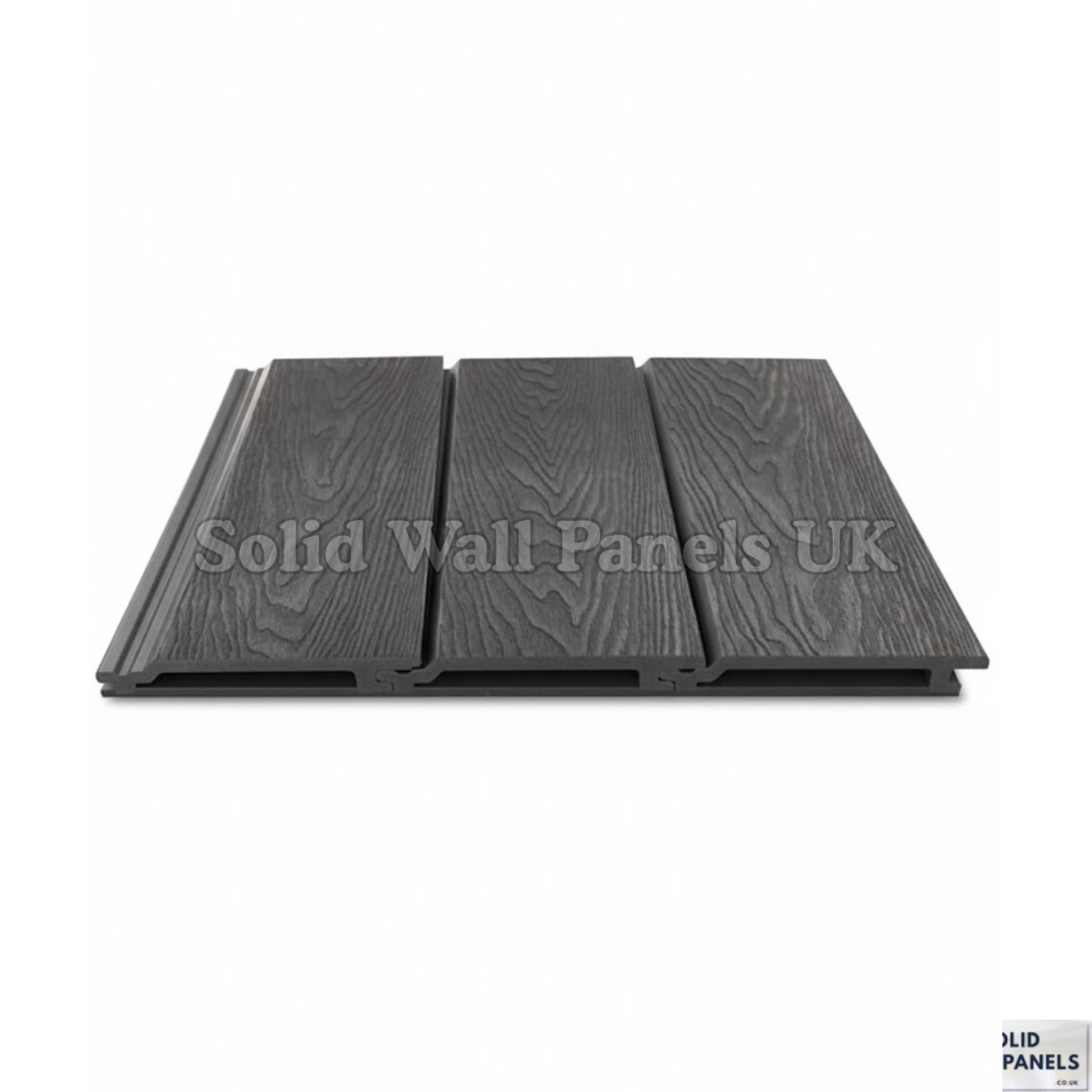 Black PVC Exterior Wall Panels – Wood Effect Outdoor Cladding 290cm (6 Pieces)