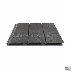 Black PVC Exterior Wall Panels – Wood Effect Outdoor Cladding 290cm (6 Pieces)