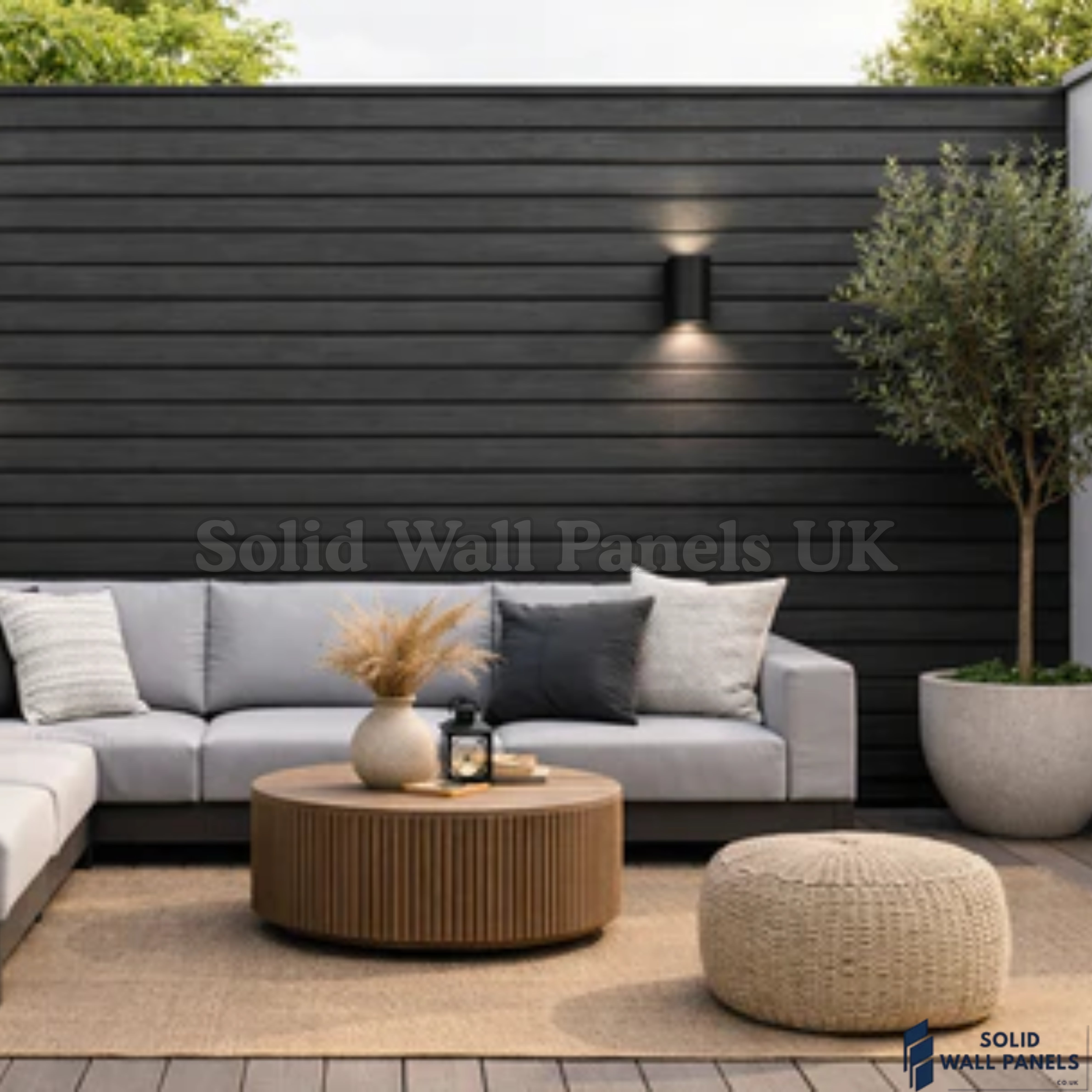 Pvs Cladding Black PVC Exterior Wall Panels 290 cm – Outdoor Cladding (6 Pieces ...