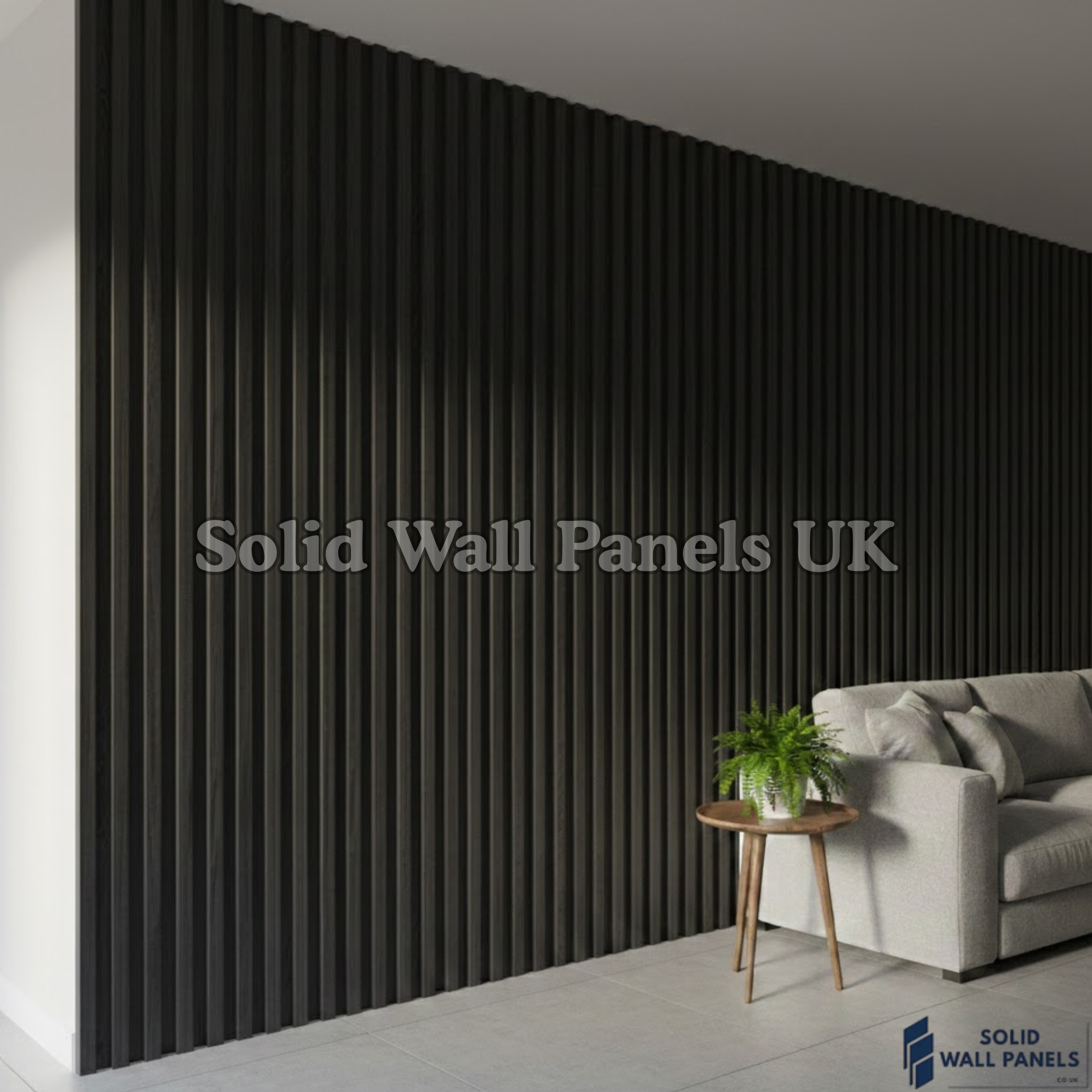 Black Seamless PVC Outdoor Wall Panels UK | Waterproof Exterior Panels