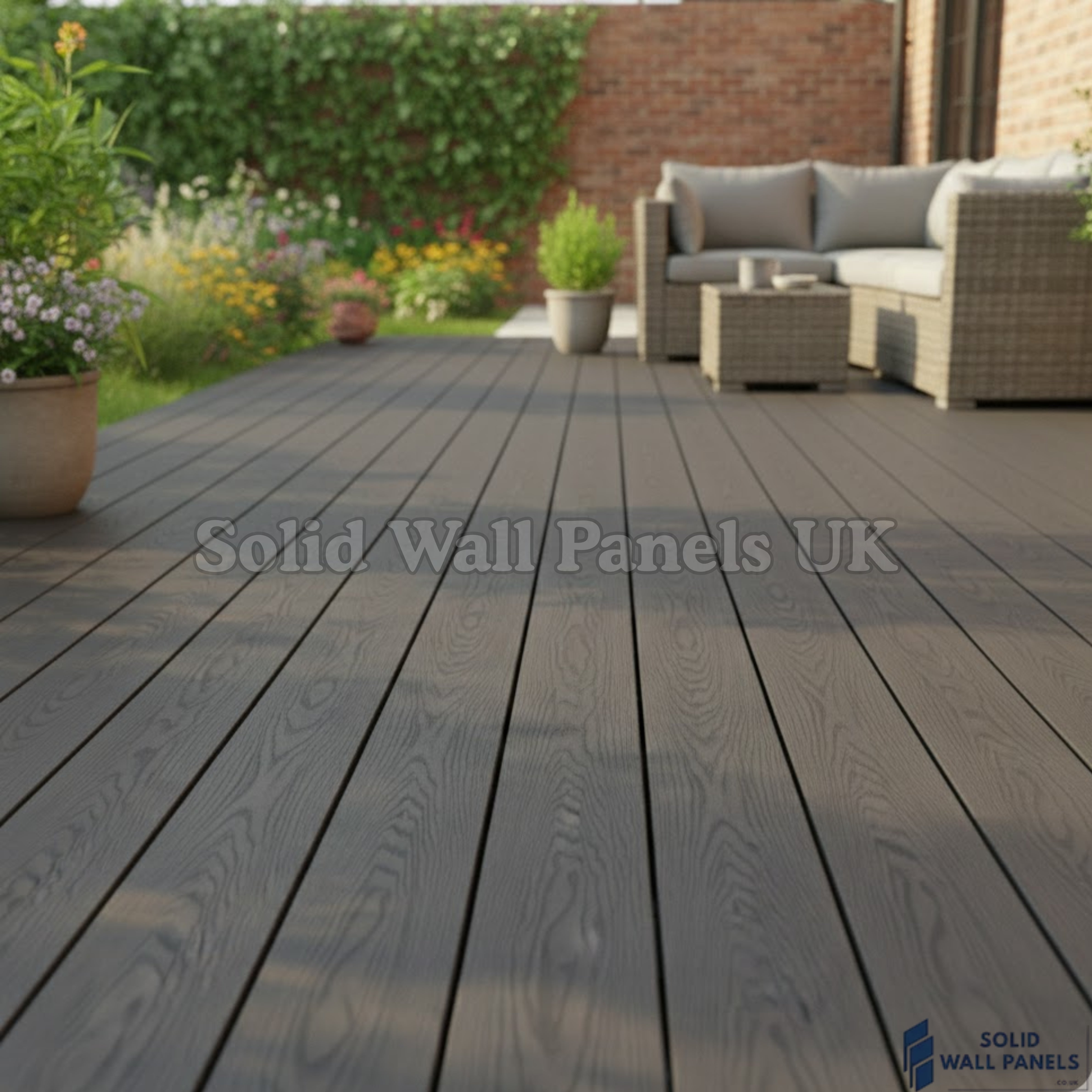 Black WPC Decking Board – 290cm (4 pieces) | Outdoor Composite Decking – Low Maintenance & Slip Resistant