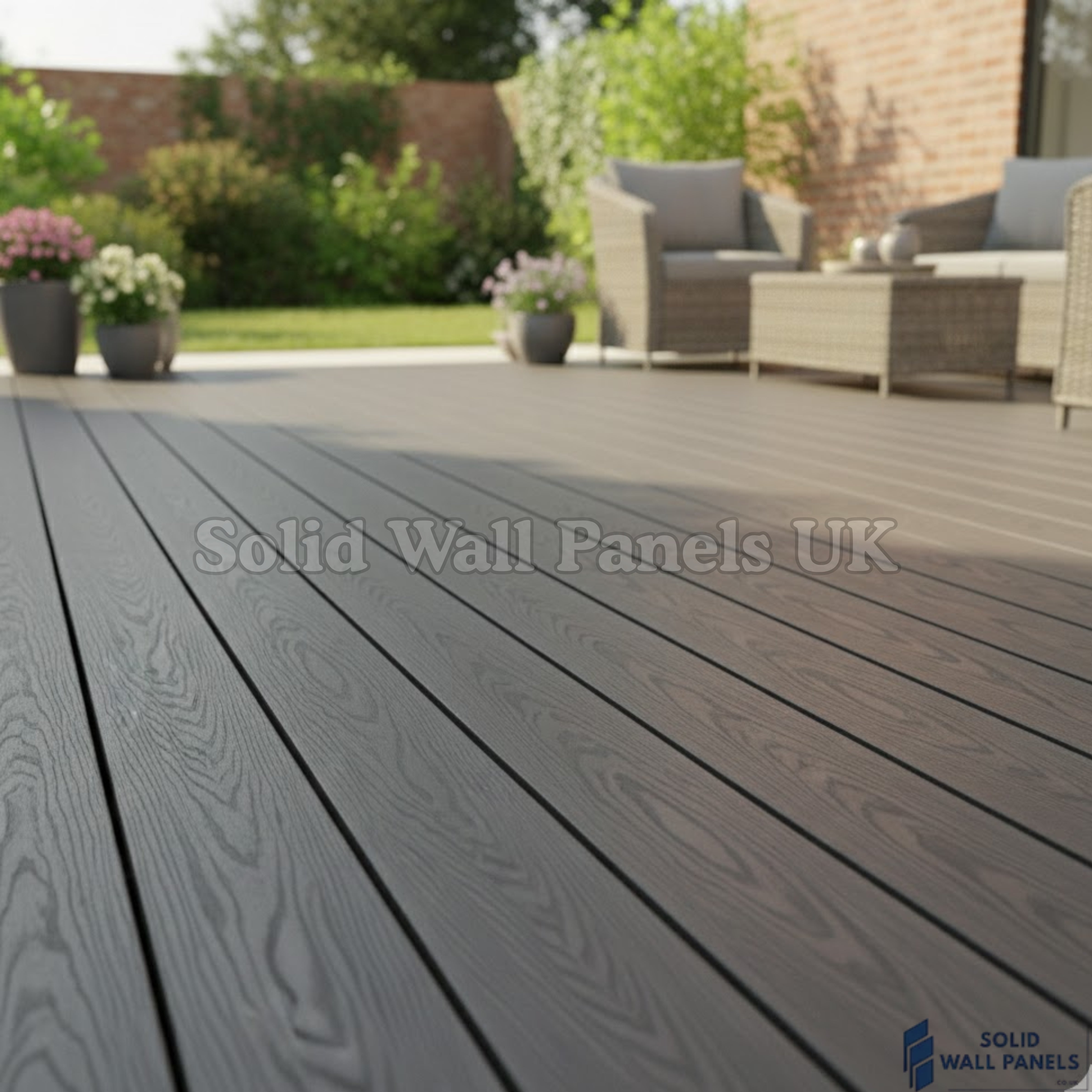 Black WPC Decking Board – 290cm (4 pieces) | Outdoor Composite Decking – Low Maintenance & Slip Resistant