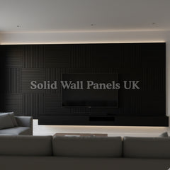 Square Acoustic Wood Wall Panels – Black | 12 Pieces 60x60cm | Solid Wall Panels UK