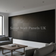 Square Acoustic Wood Wall Panels – Black | 12 Pieces 60x60cm | Solid Wall Panels UK