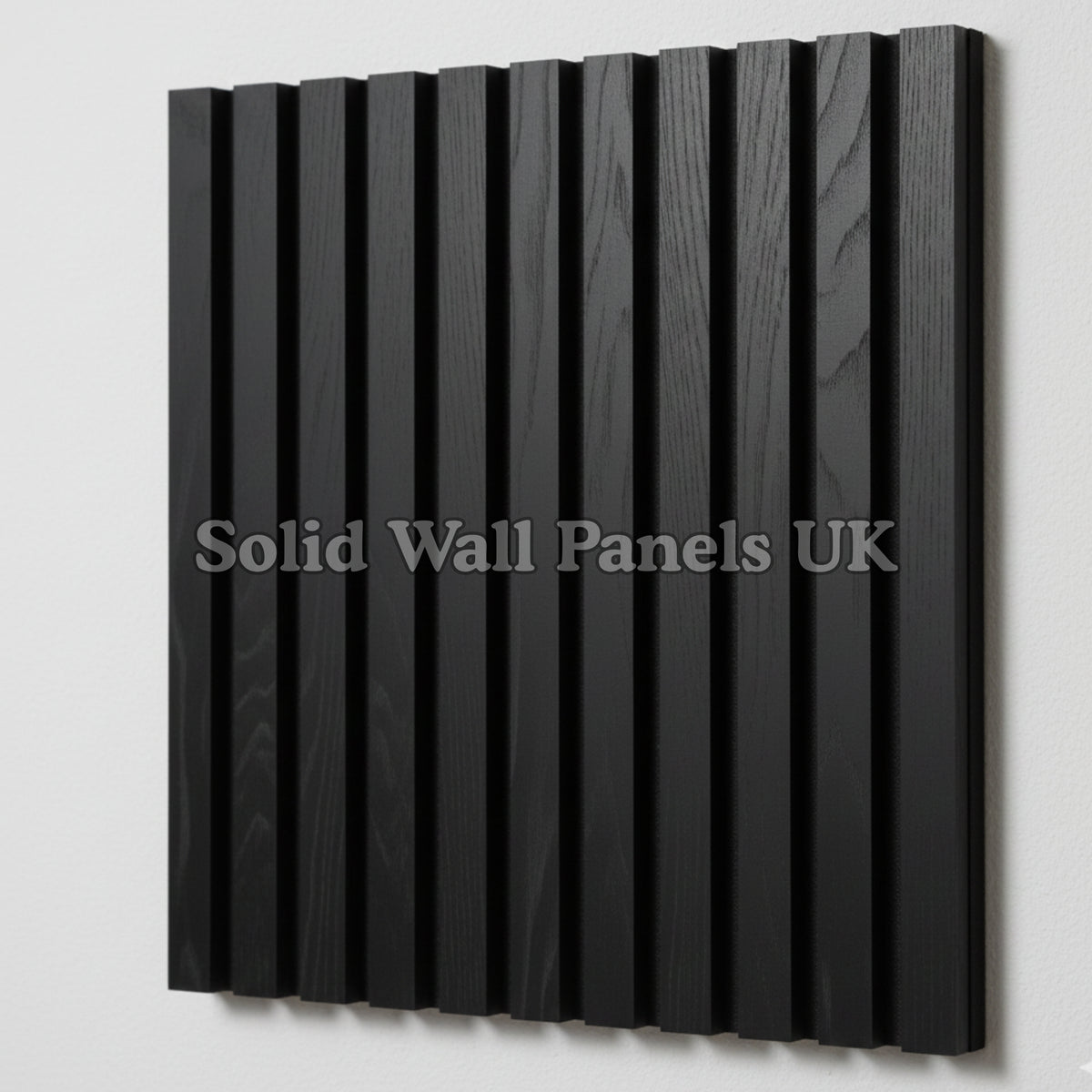 Square Acoustic Wood Wall Panels – Black | 12 Pieces 60x60cm | Solid Wall Panels UK