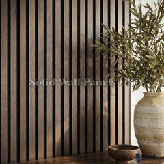 Brushed Metallic Bronze Acoustic Slatted Wall Panel – 240×60 cm | Solid Wall Panels UK