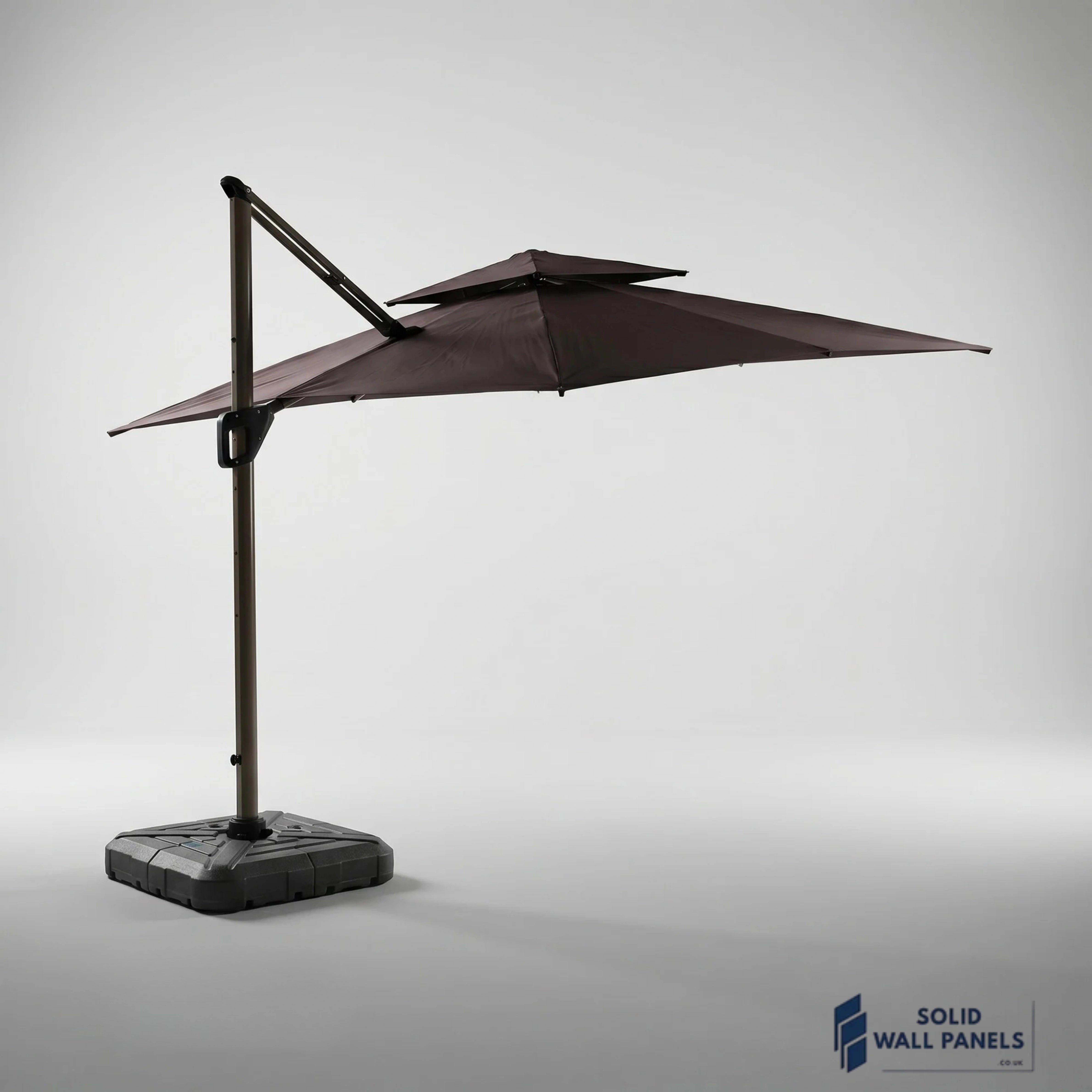 Camber 3m Square Cantilever Parasol with Solar LED Lights – Garden Umbrella