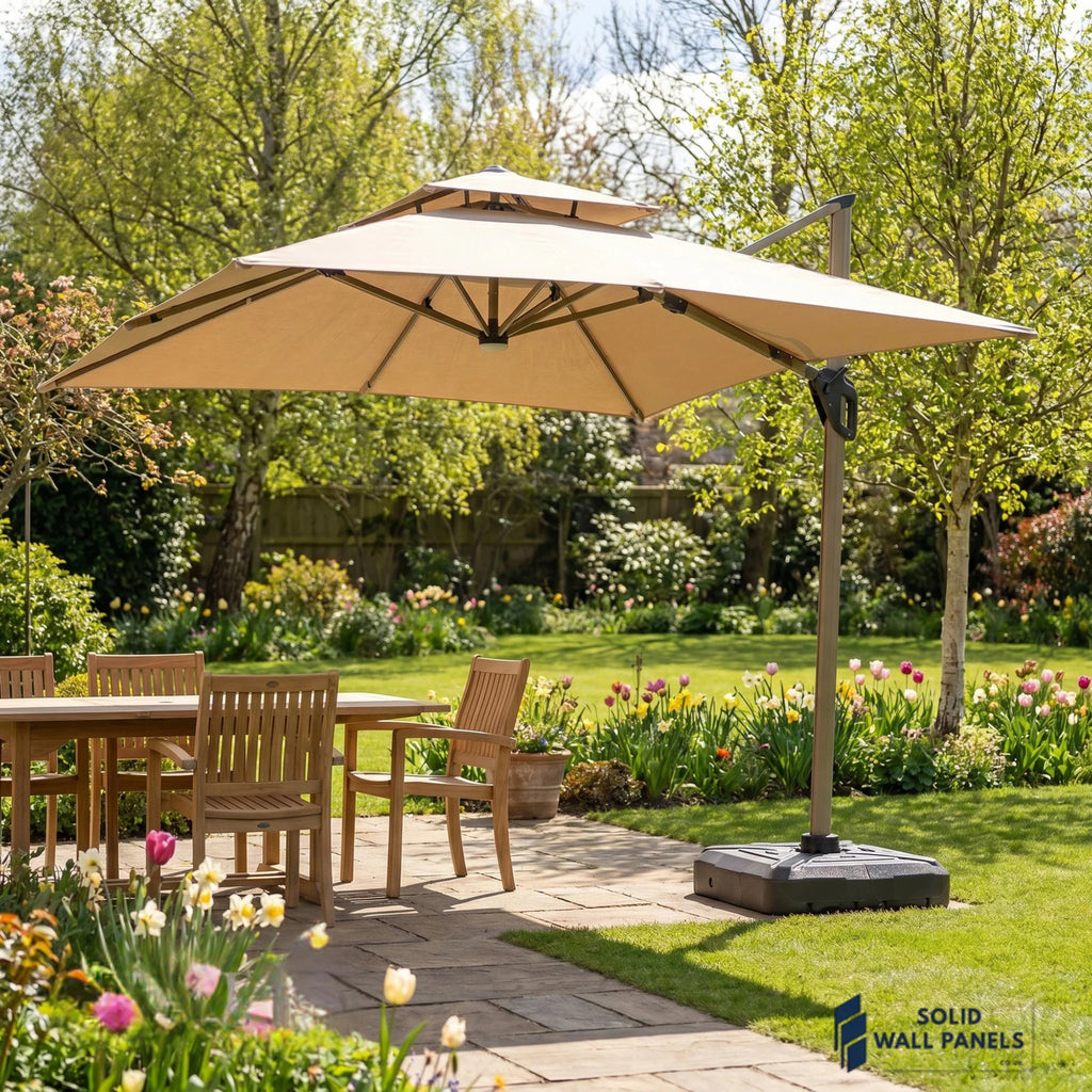 Camber 3m Cantilever Parasol with Solar LED Lights