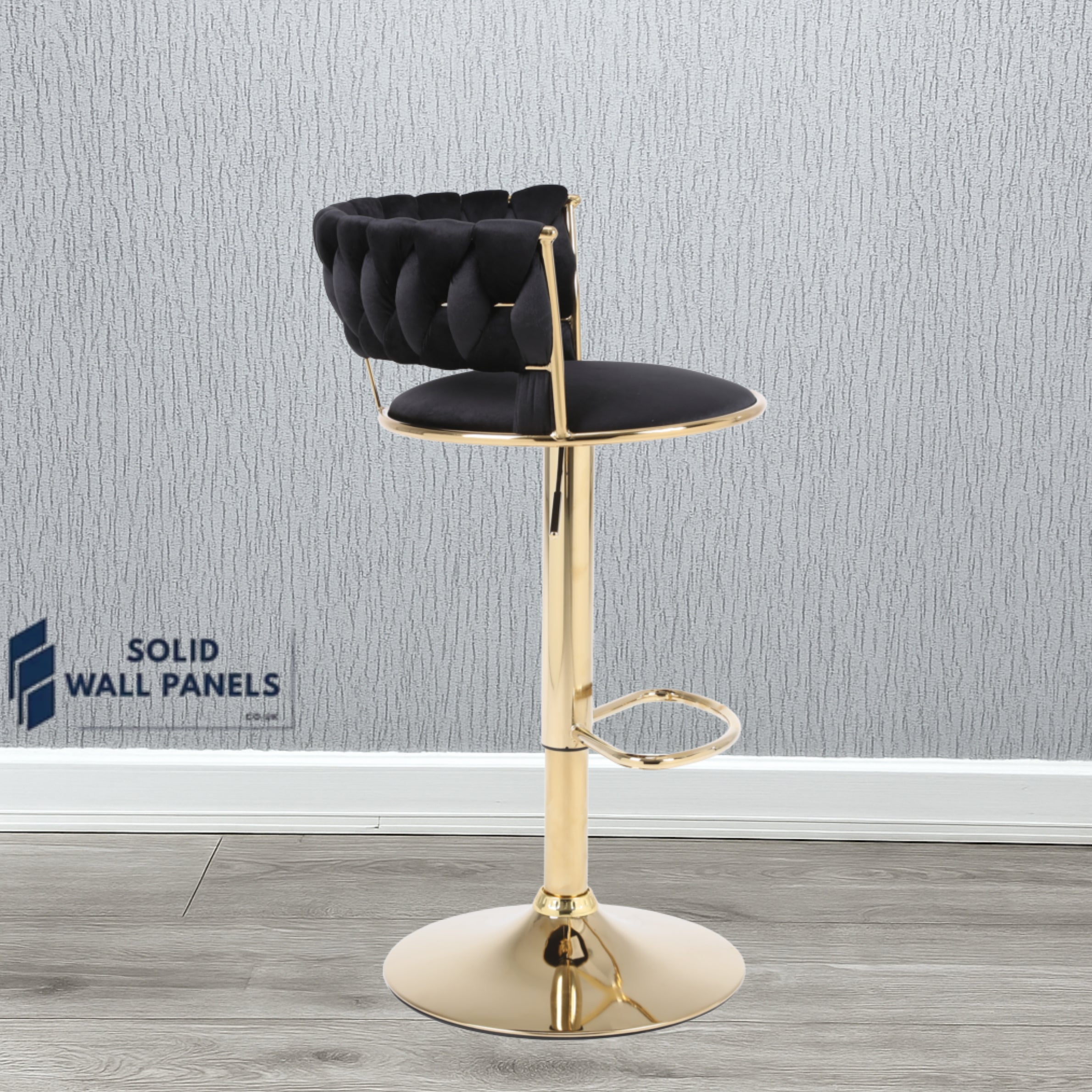 Camelia Breakfast Bar Stool – Premium Velvet with Gold Frame | Luxury Modern Set of 2