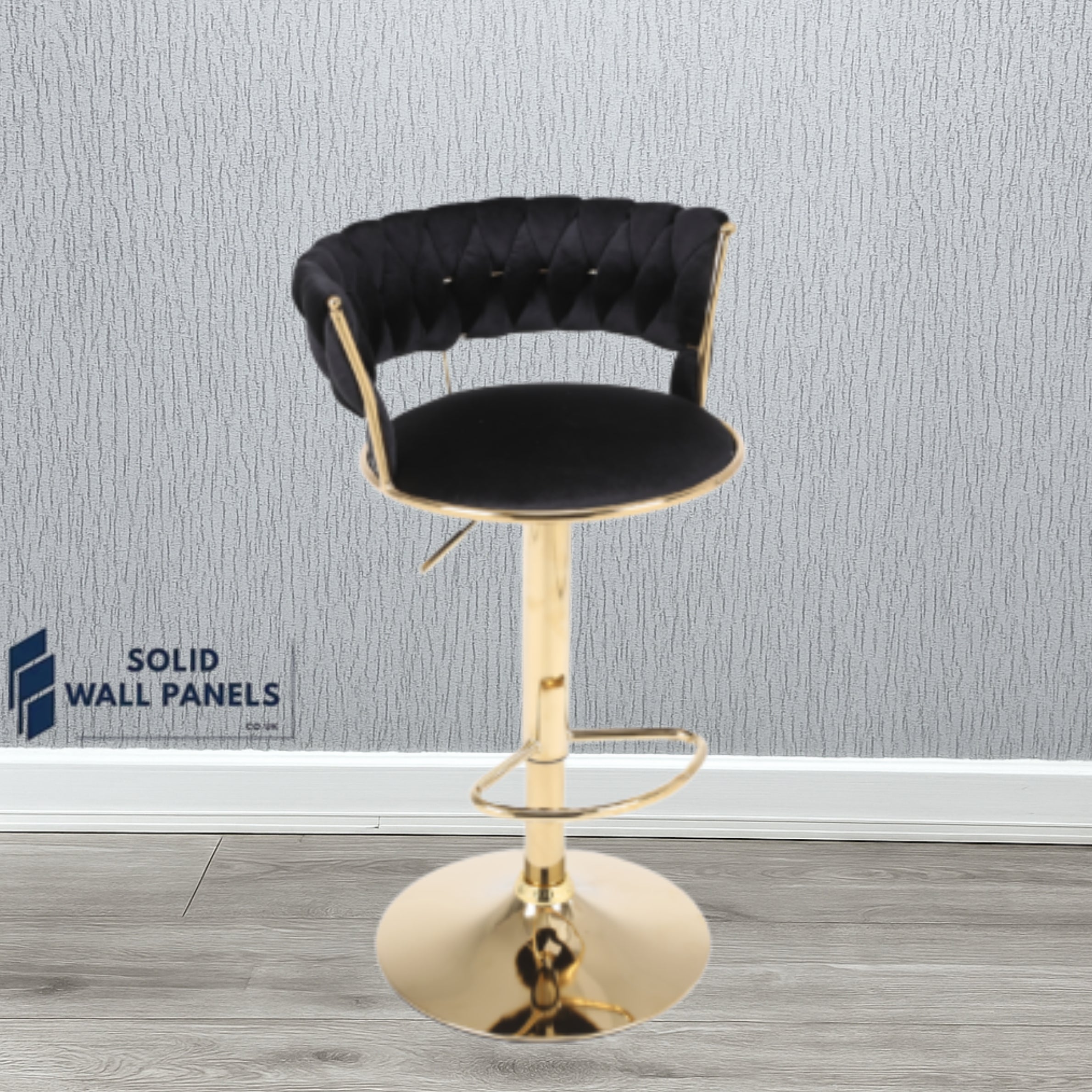 Camelia Breakfast Bar Stool – Premium Velvet with Gold Frame | Luxury Modern Set of 2