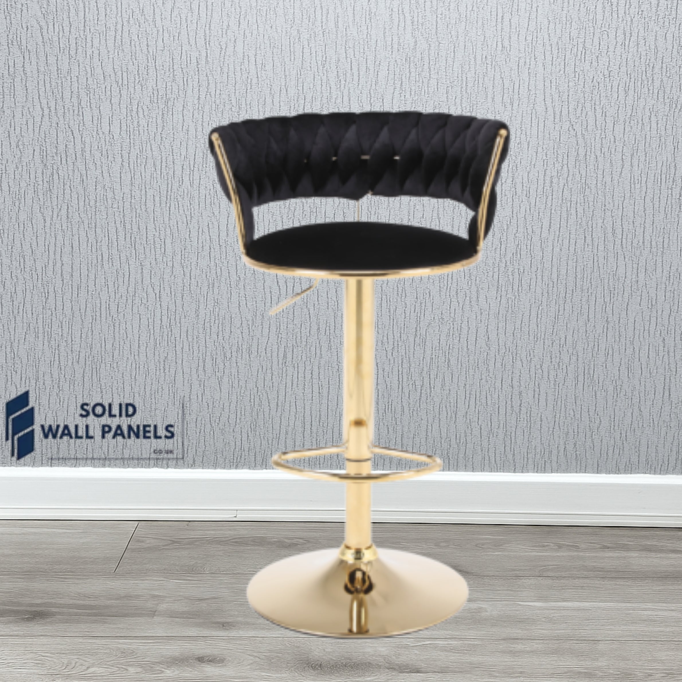 Camelia Breakfast Bar Stool – Premium Velvet with Gold Frame | Luxury Modern Set of 2