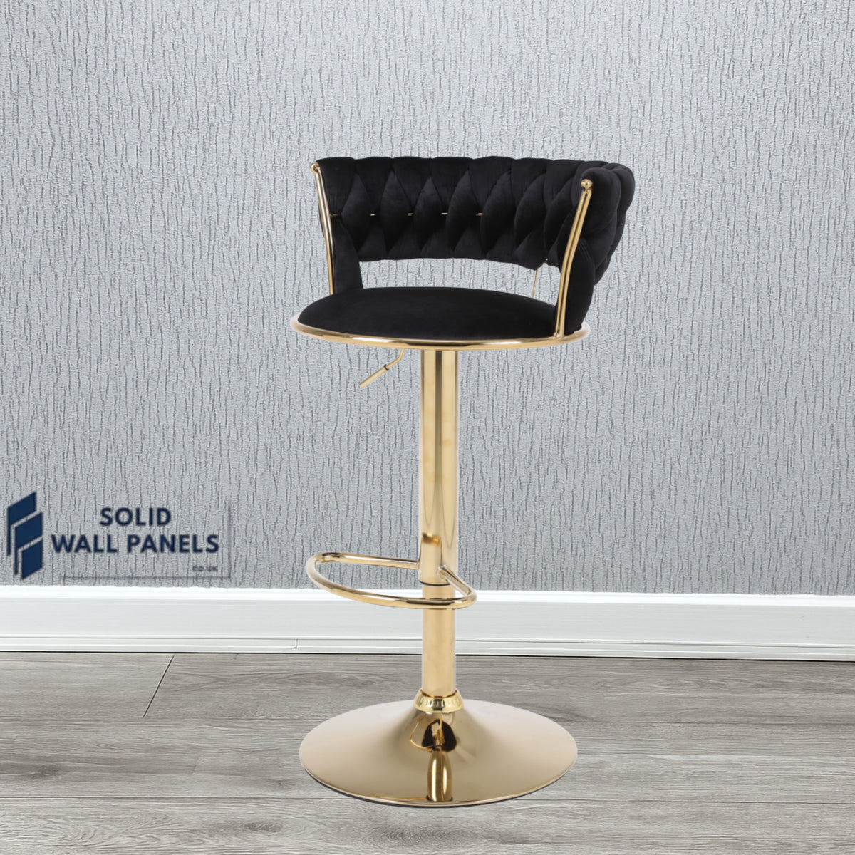 Camelia Breakfast Bar Stool – Premium Velvet with Gold Frame | Luxury Modern Set of 2