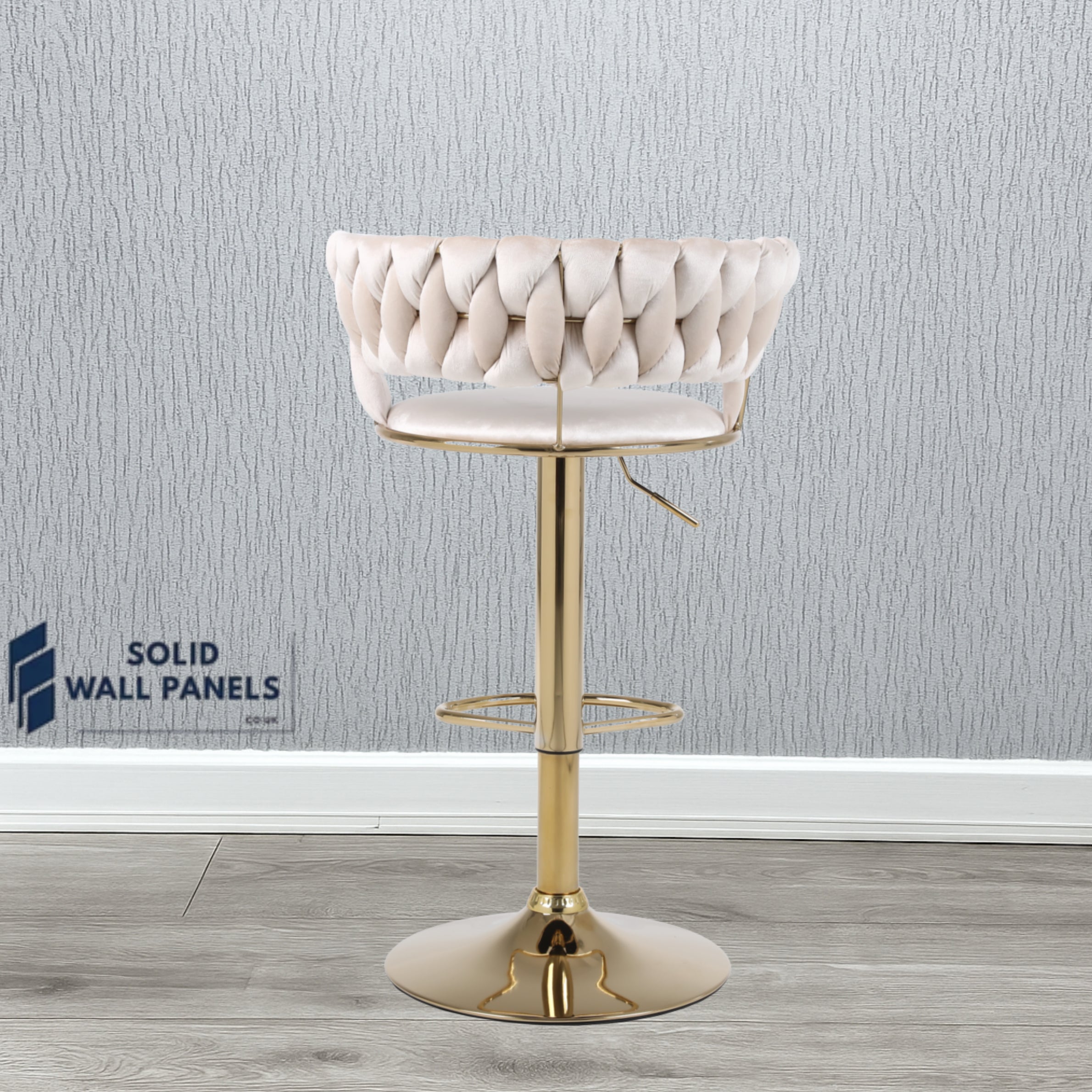 Camelia Breakfast Bar Stool – Premium Velvet with Gold Frame | Luxury Modern Set of 2