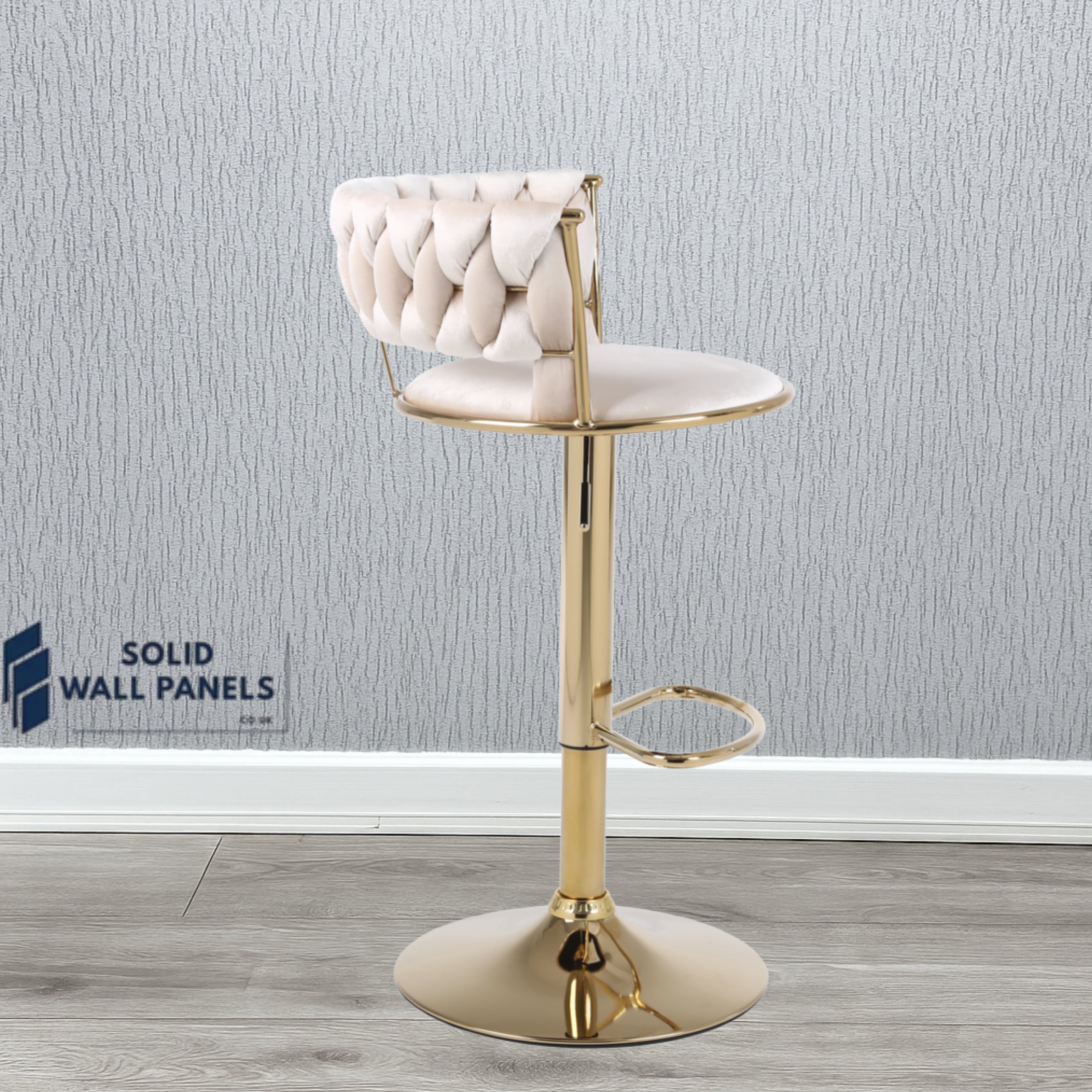 Camelia Breakfast Bar Stool – Premium Velvet with Gold Frame | Luxury Modern Set of 2