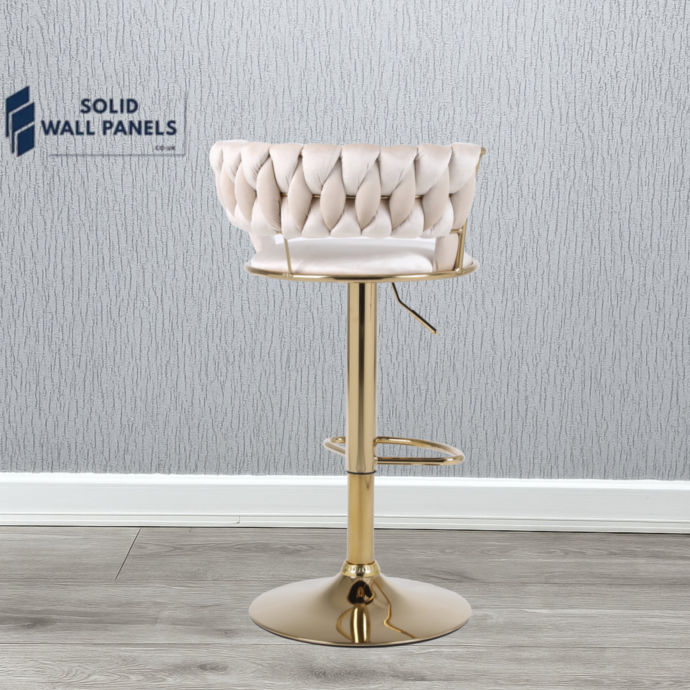 Camelia Breakfast Bar Stool – Premium Velvet with Gold Frame | Luxury Modern Set of 2