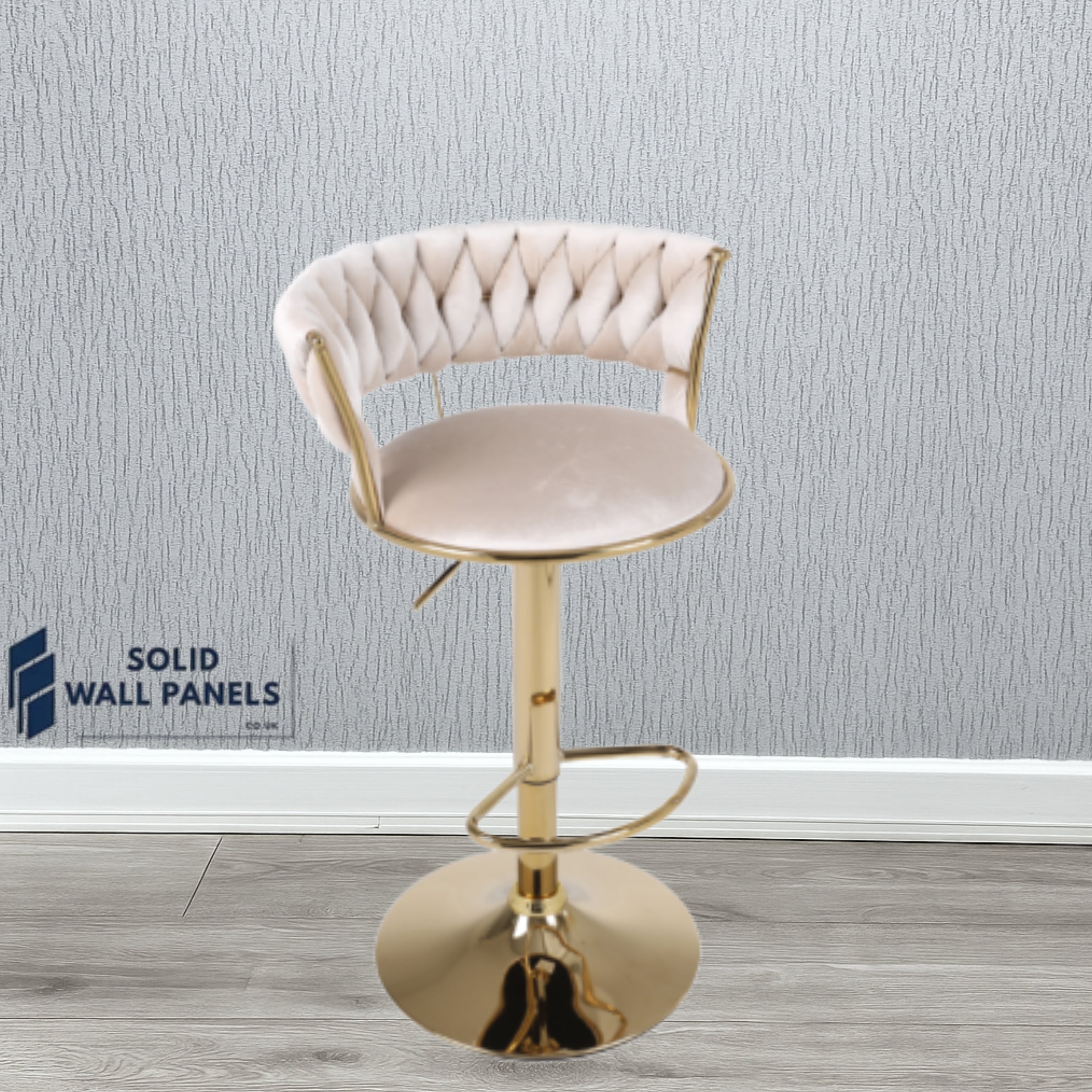 Camelia Breakfast Bar Stool – Premium Velvet with Gold Frame | Luxury Modern Set of 2