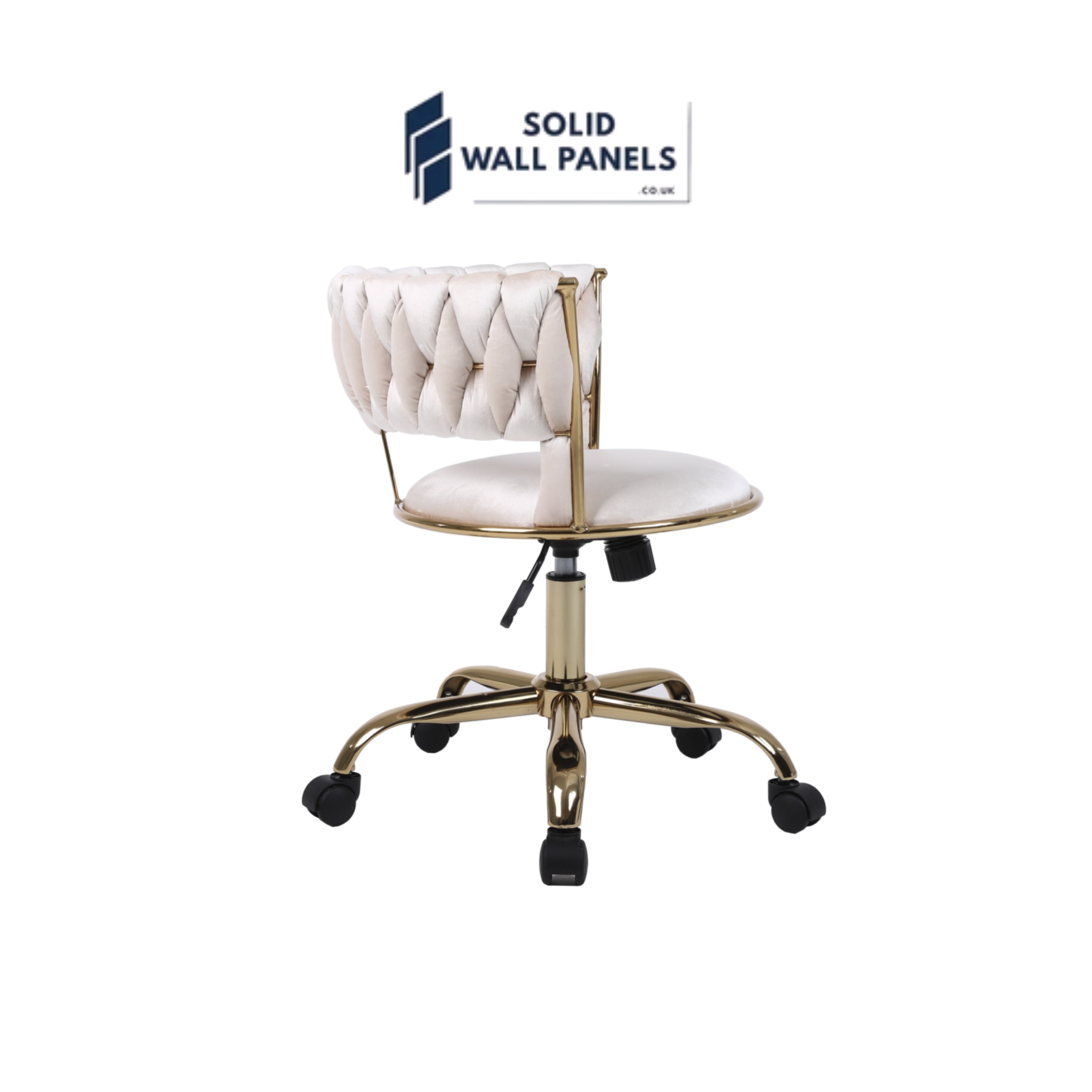 Camelia Office / Salon Chairs | Cream & Gold, Black & Gold | Adjustable Height