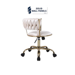 Camelia Office / Salon Chairs | Cream & Gold, Black & Gold | Adjustable Height