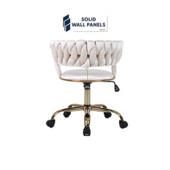 Camelia Office / Salon Chairs | Cream & Gold, Black & Gold | Adjustable Height