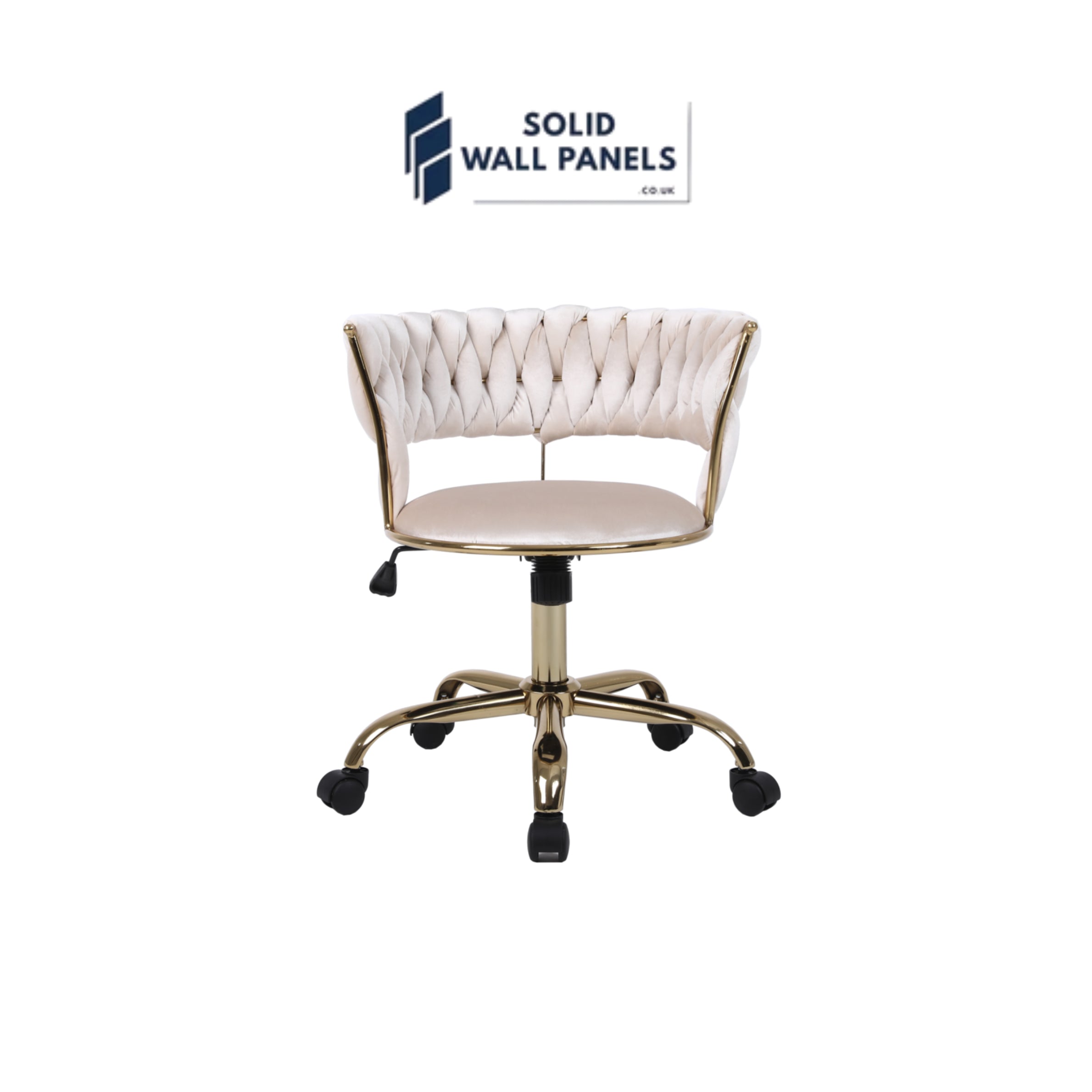 Camelia Office / Salon Chairs | Cream & Gold, Black & Gold | Adjustable Height