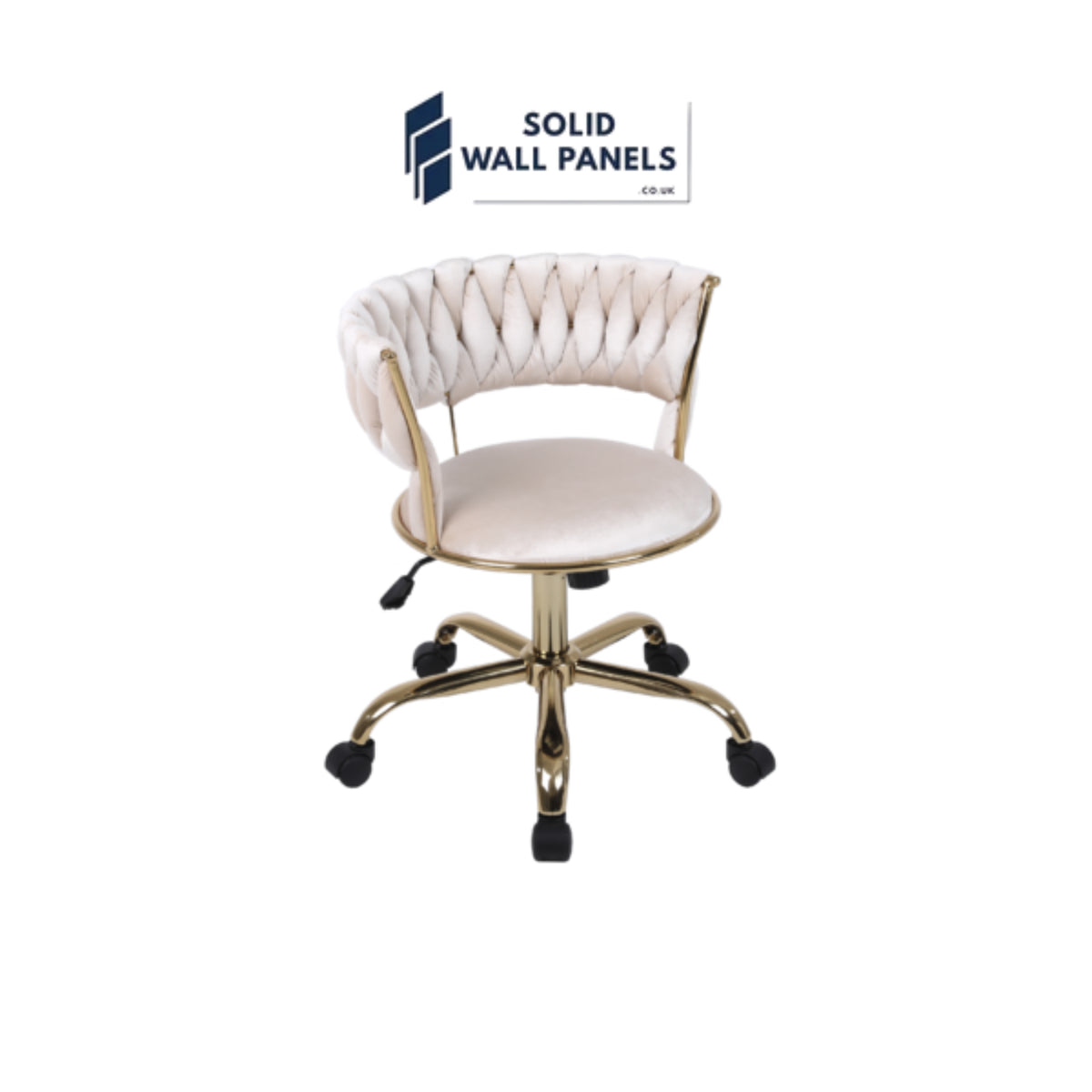 Camelia Office / Salon Chairs | Cream & Gold, Black & Gold | Adjustable Height