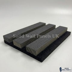 Real Wood Acoustic Slatted Wall Panels –  Charcoal Black (60×240 cm) | Solid Wall Panels UK