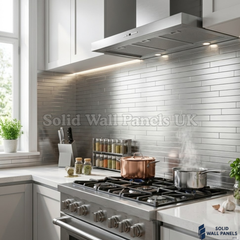 Chrome Brick Mosaic Wall Tiles 30cm x 30cm (10 Pieces) – Self Adhesive Mosaic Wall Tiles