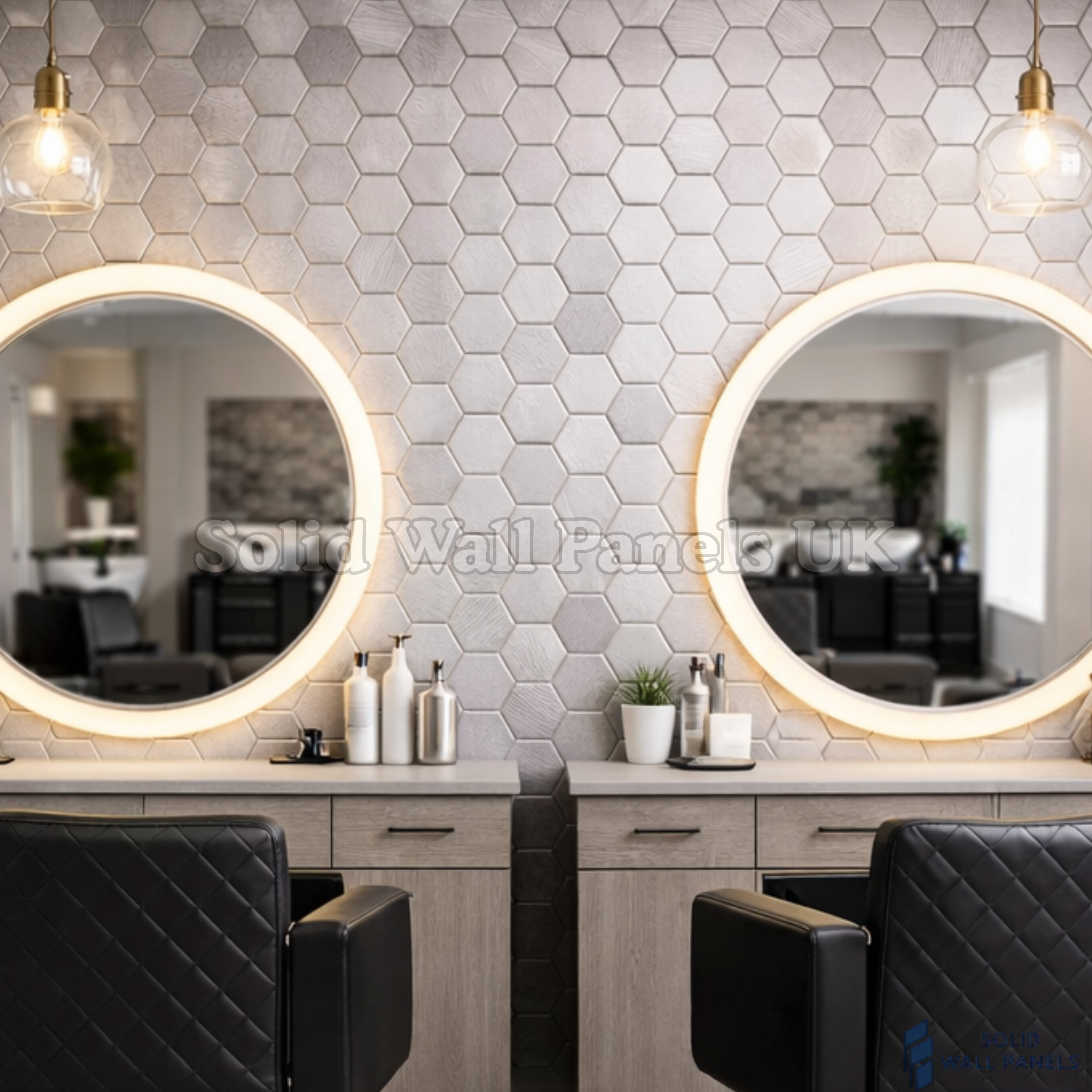 Chrome Hexagon Mosaic Wall Tiles 30cm x 30cm (10 Pieces) – Self Adhesive Peel & Stick Tiles