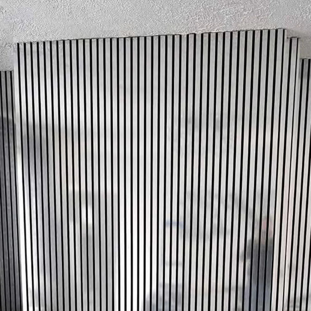 Acoustic Slatted Wall Panel – Chrome Metallic | Stylish, Durable & Soundproof | Fast UK Delivery