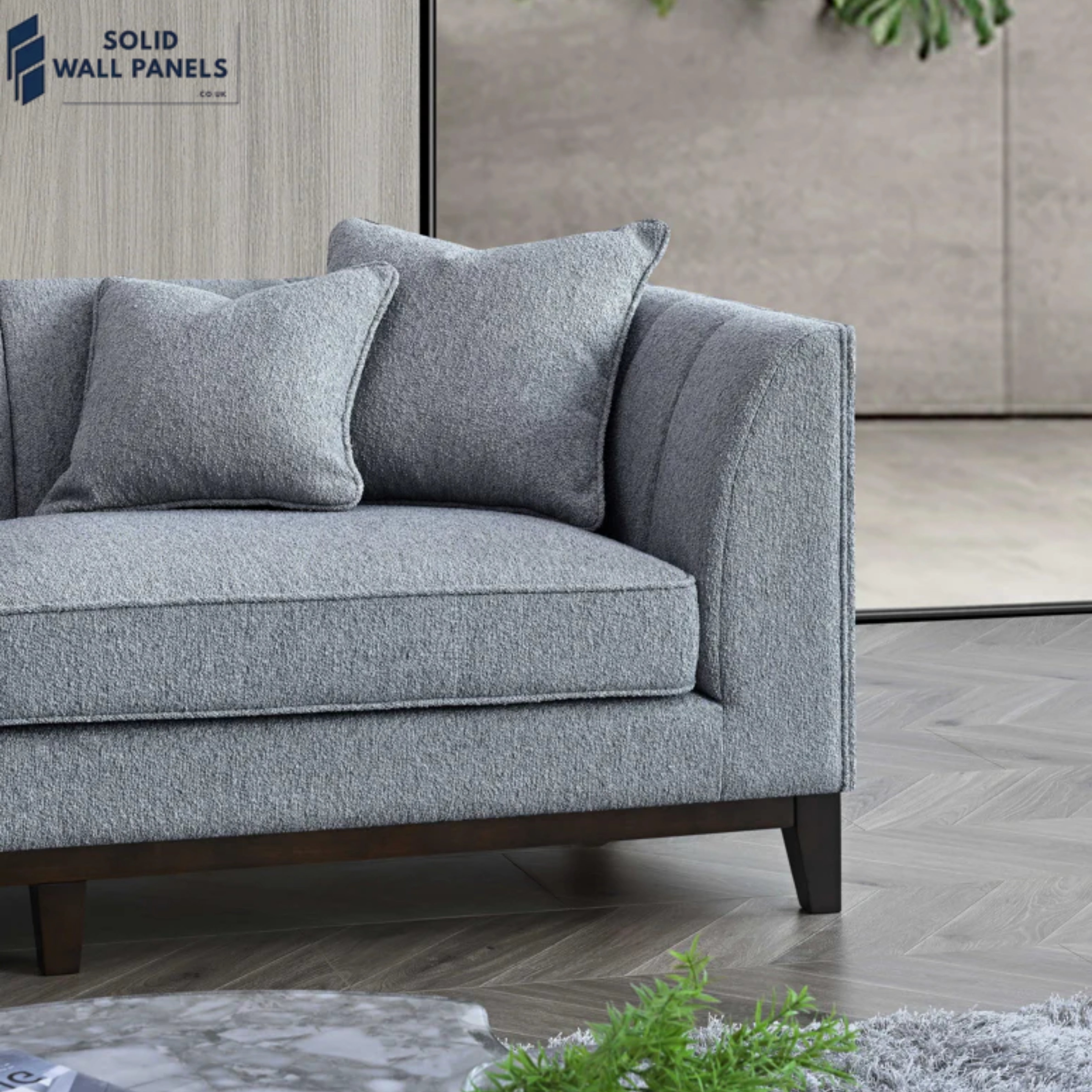 Cooper Left Hand Corner Sofa – Dolphin Bouclé Fabric | Mid-Century Modern Design