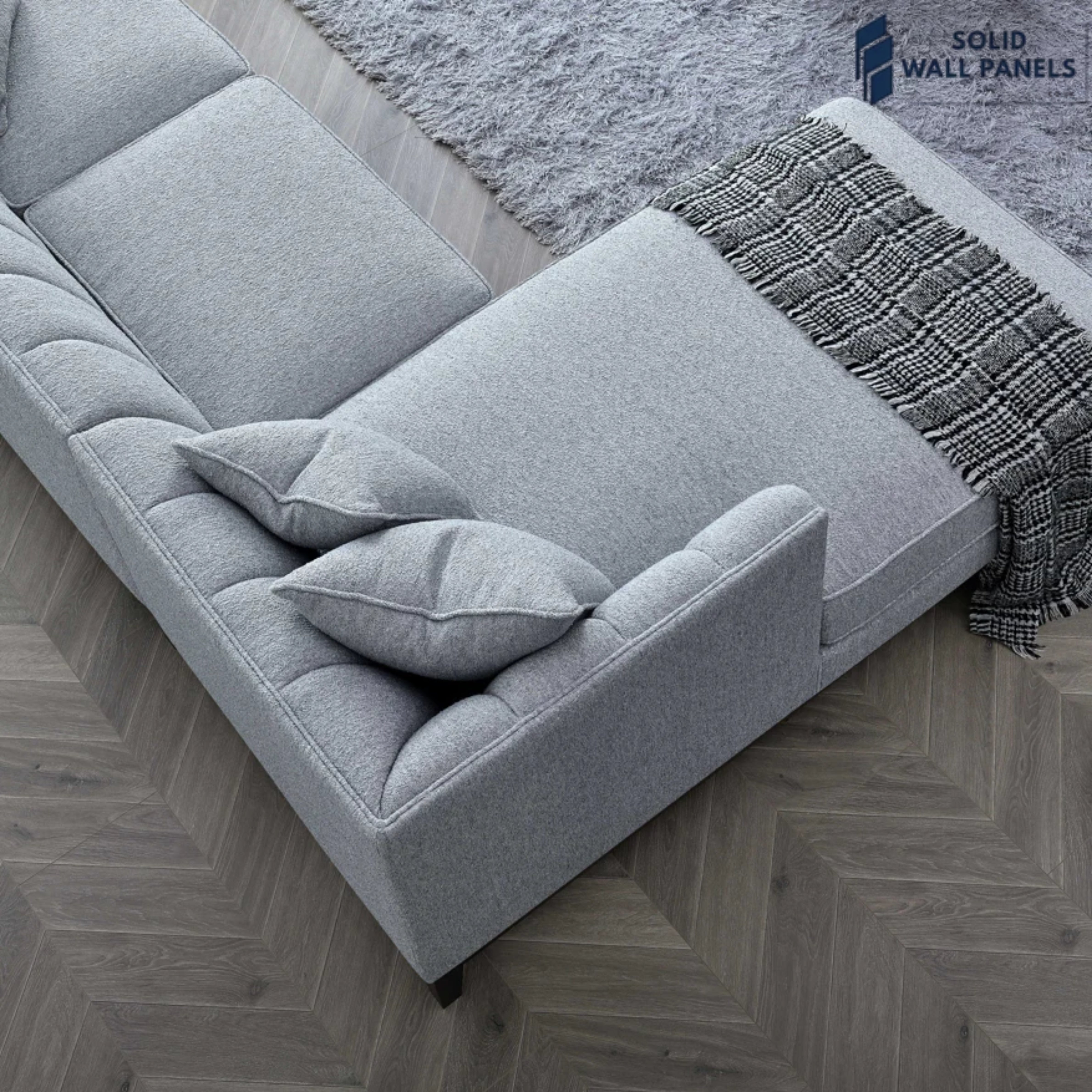 Cooper Left Hand Corner Sofa – Dolphin Bouclé Fabric | Mid-Century Modern Design