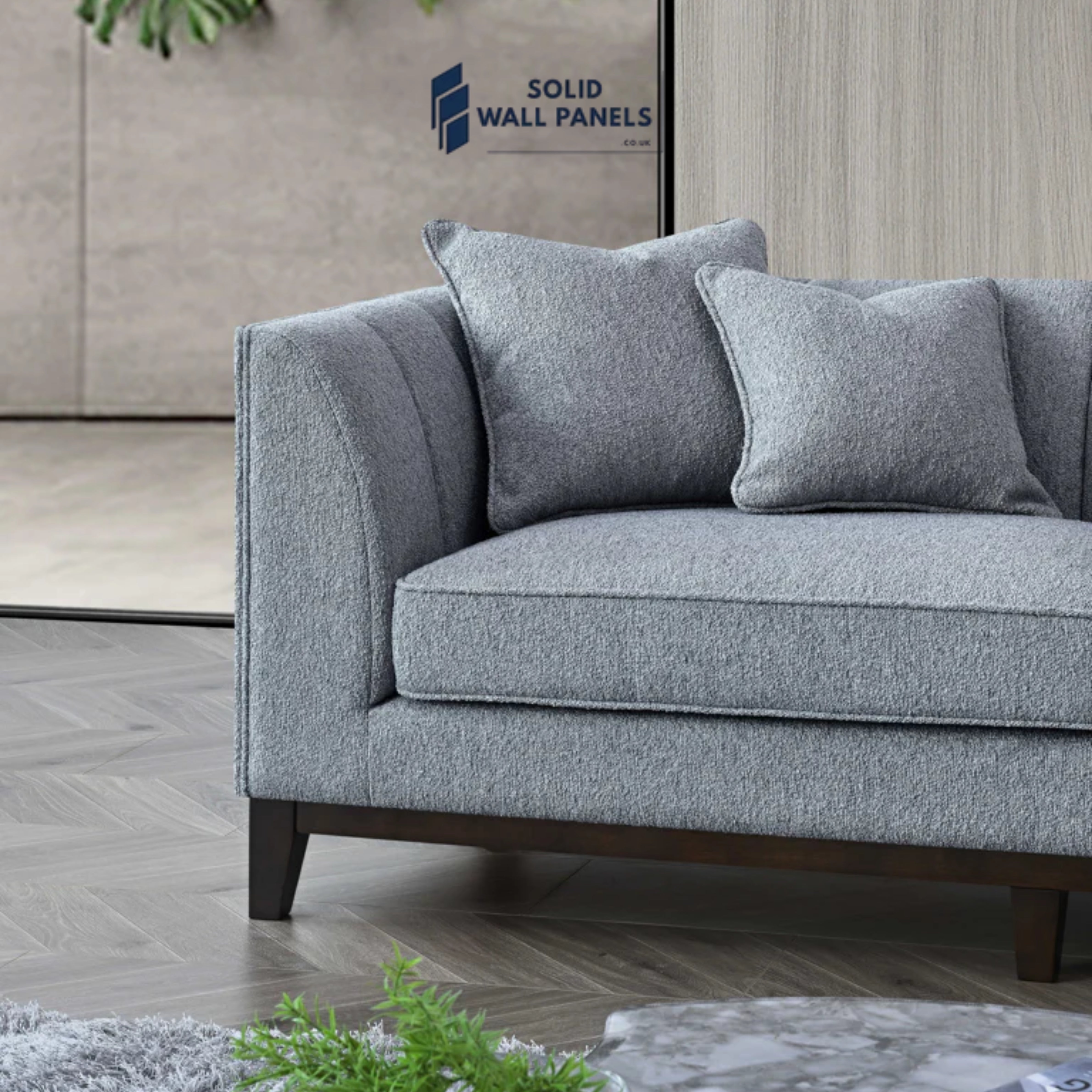 Cooper Right Hand Corner Sofa – Dolphin Bouclé Fabric | Mid-Century Modern Design