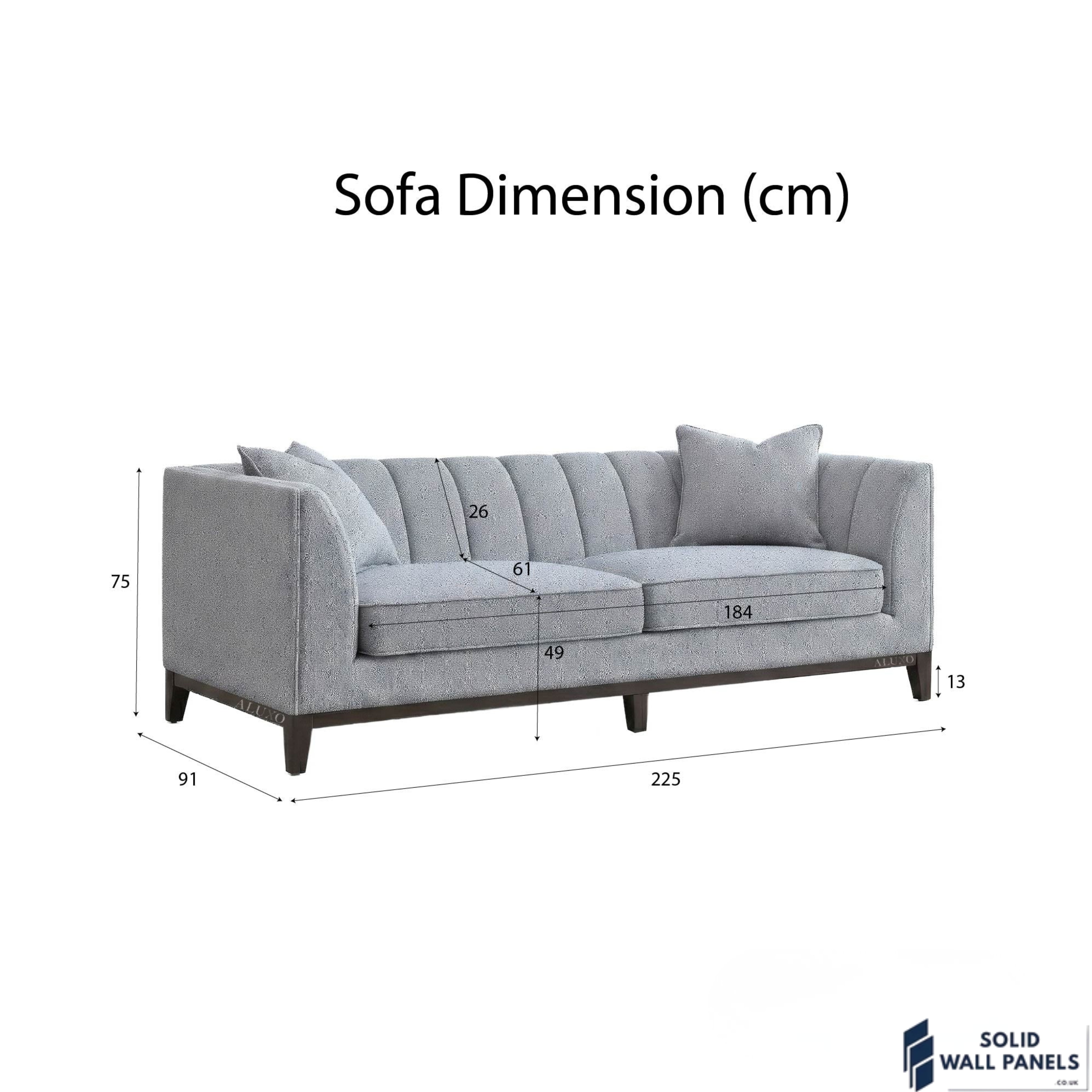 Cooper Bouclé 3 Seater Sofa – Dolphin Grey | Mid Century Modern Design