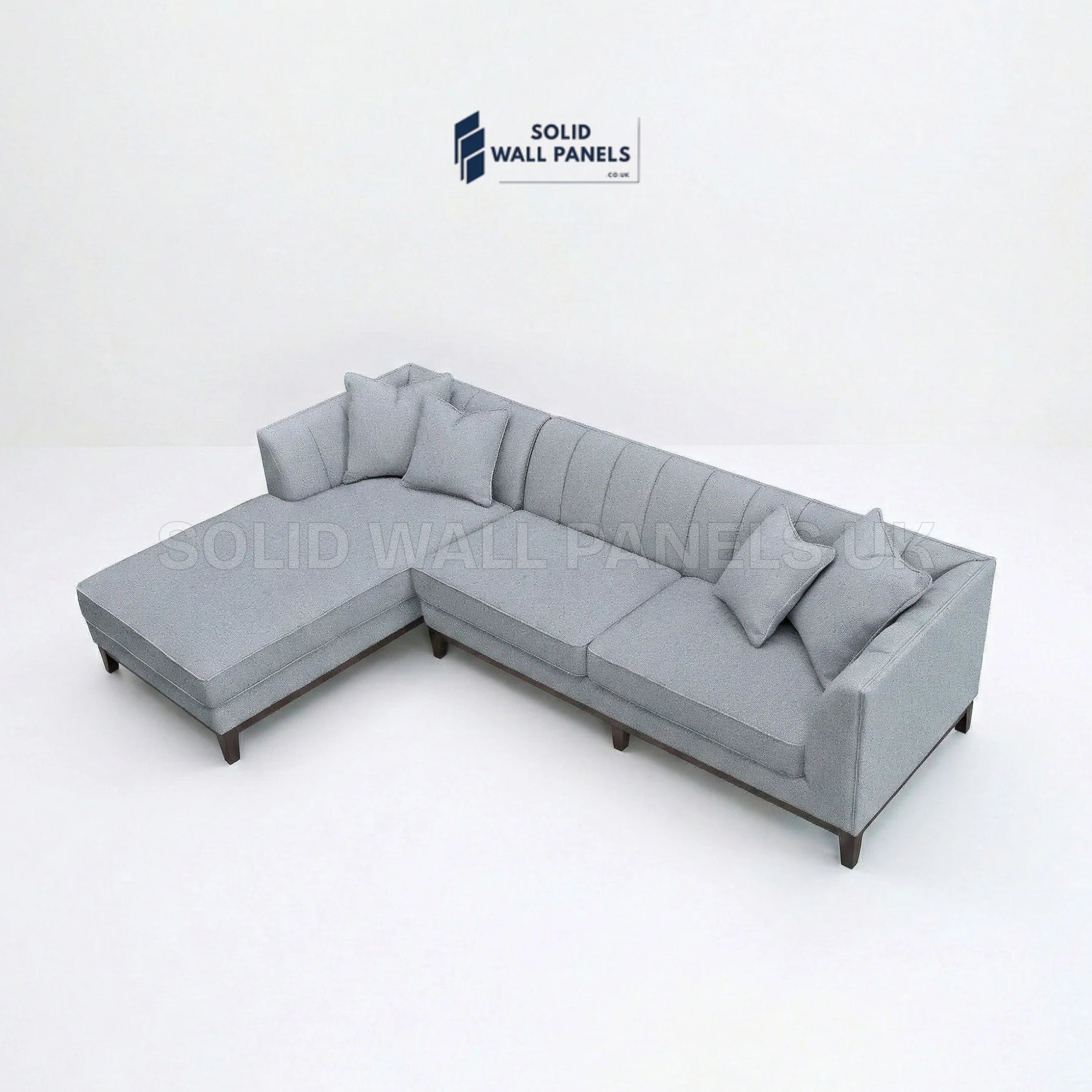 Cooper Bouclé Left Hand Facing Corner Sofa – Dolphin Grey | LHF Mid Century Modern Design