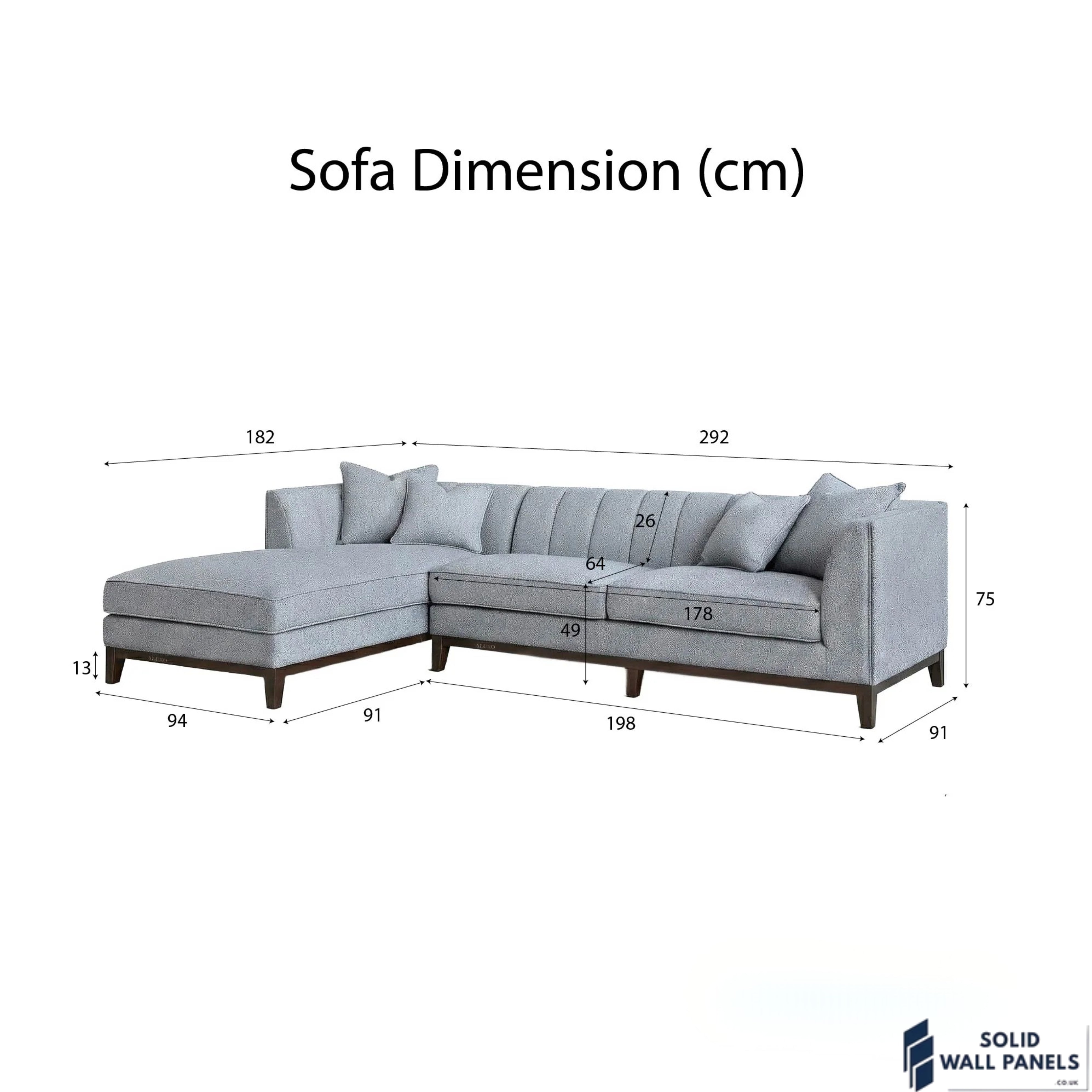 Cooper Bouclé Left Hand Facing Corner Sofa – Dolphin Grey | LHF Mid Century Modern Design
