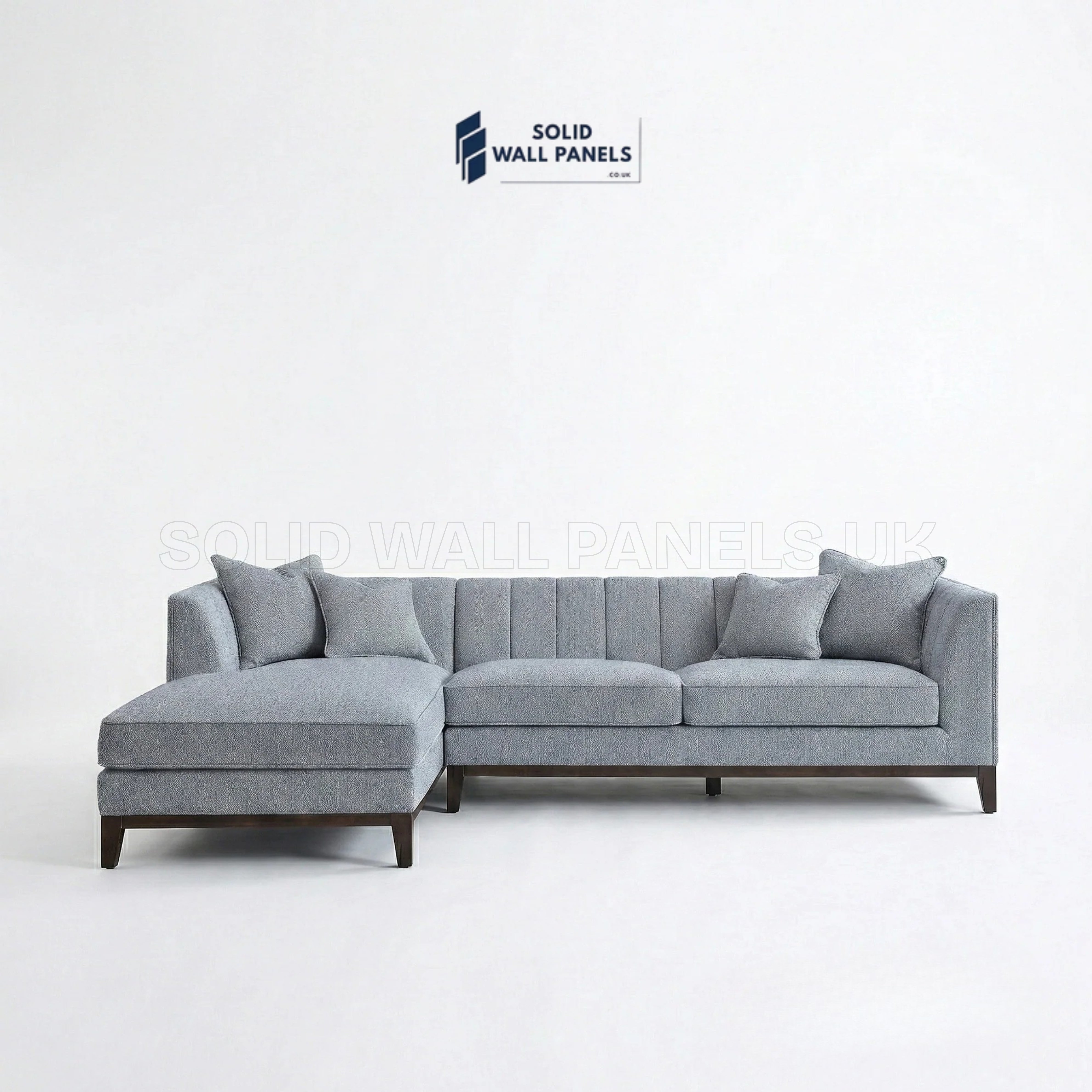 Cooper Bouclé Left Hand Facing Corner Sofa – Dolphin Grey | LHF Mid Century Modern Design