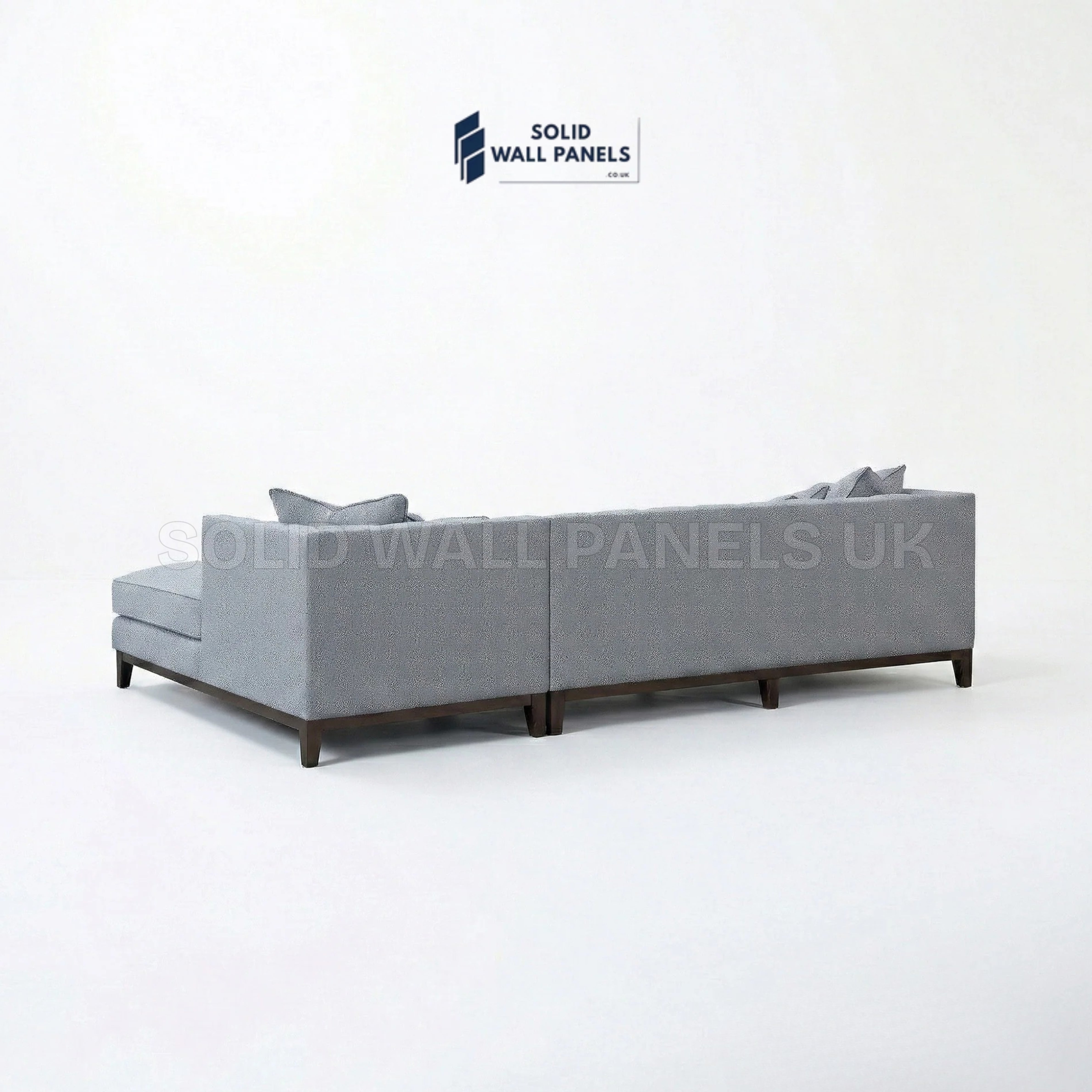 Cooper Bouclé Right Hand Facing Corner Sofa – Dolphin Grey | Mid Century Modern Design