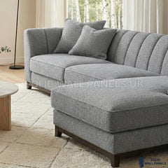 Cooper Bouclé Right Hand Facing Corner Sofa – Dolphin Grey | Mid Century Modern Design