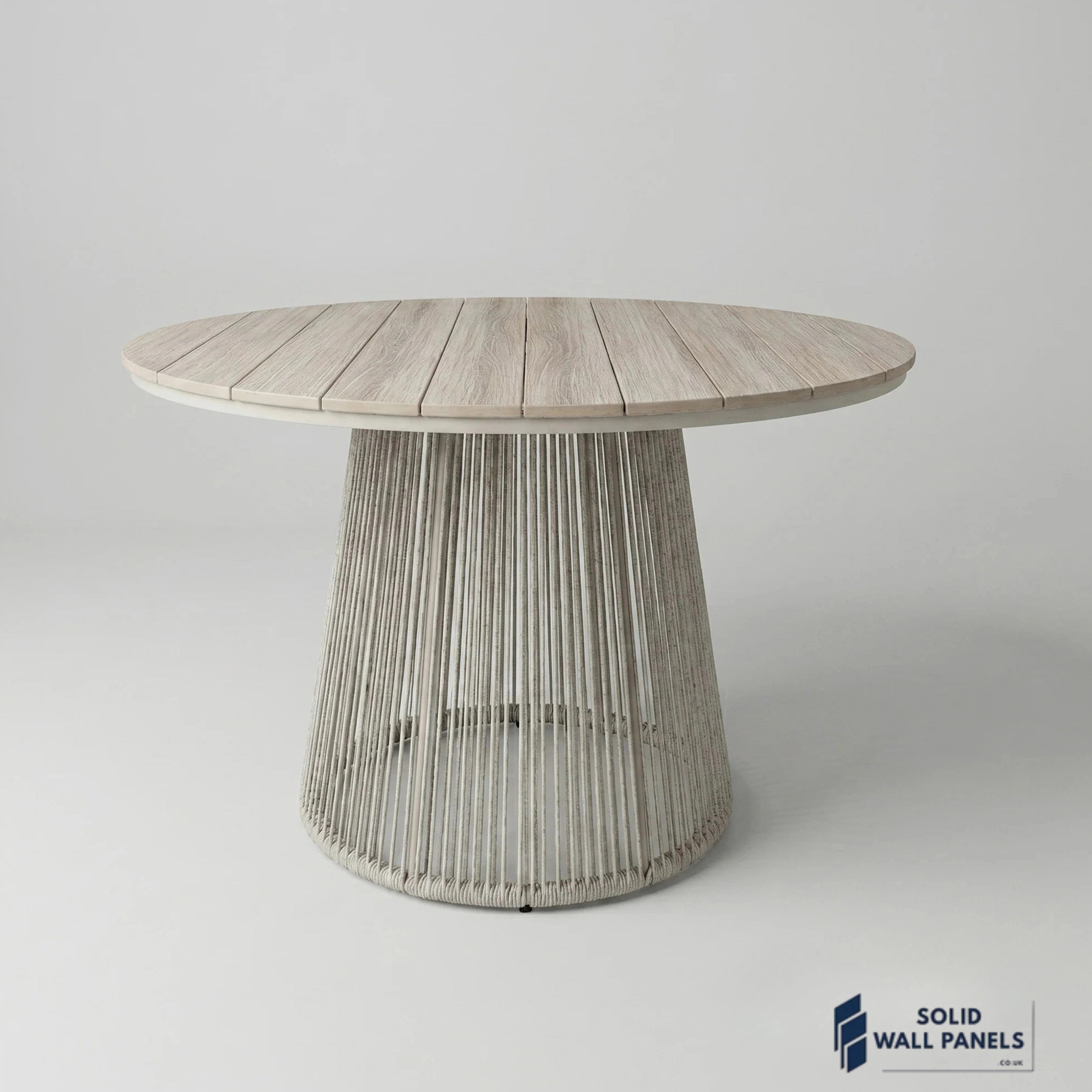 Cove 4 Seater Outdoor Garden Dining Set – Natural Grey Rope Weave & Round Dining Table