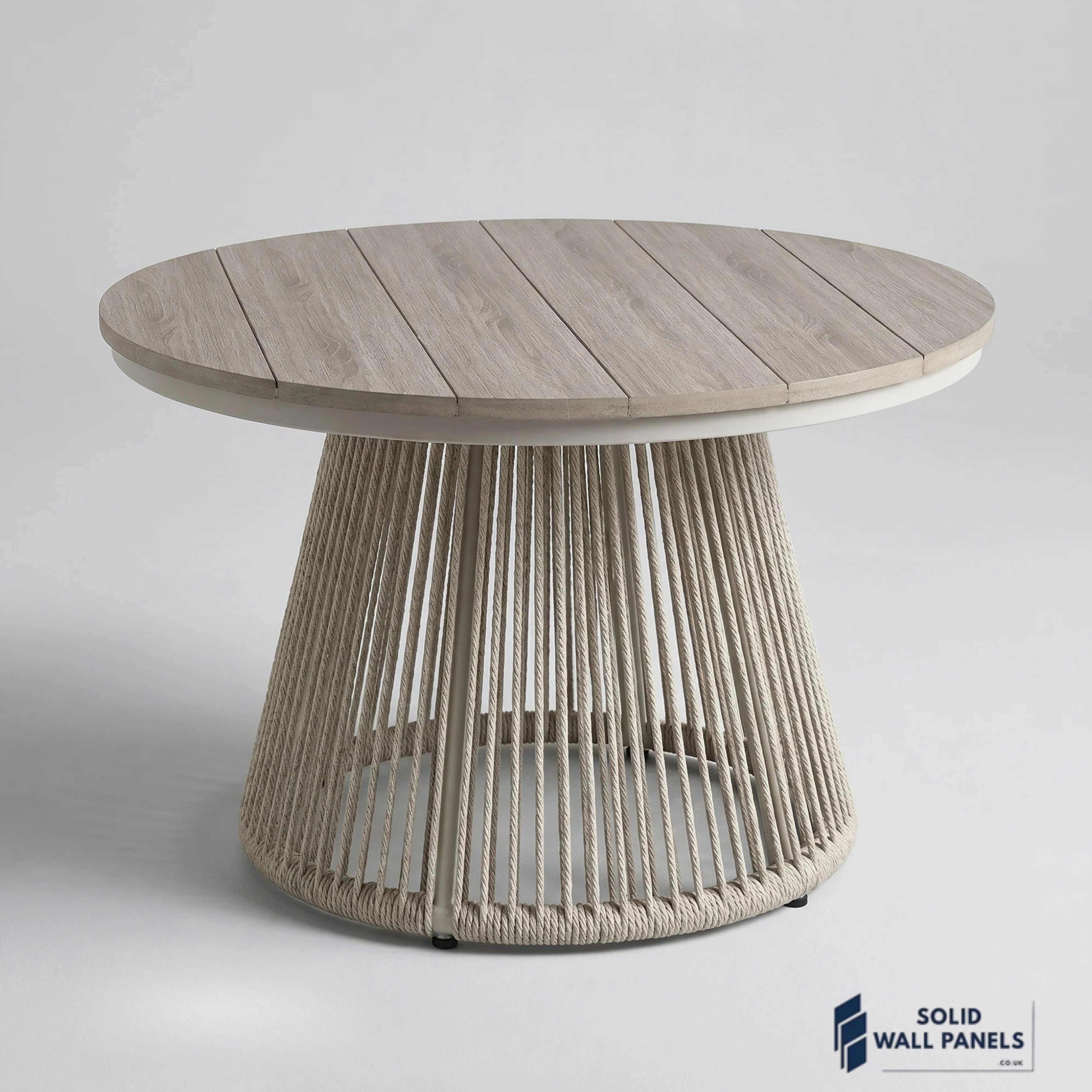 Cove 4 Seater Outdoor Garden Lounge Set – Natural Grey Rope Weave & Round Coffee Table