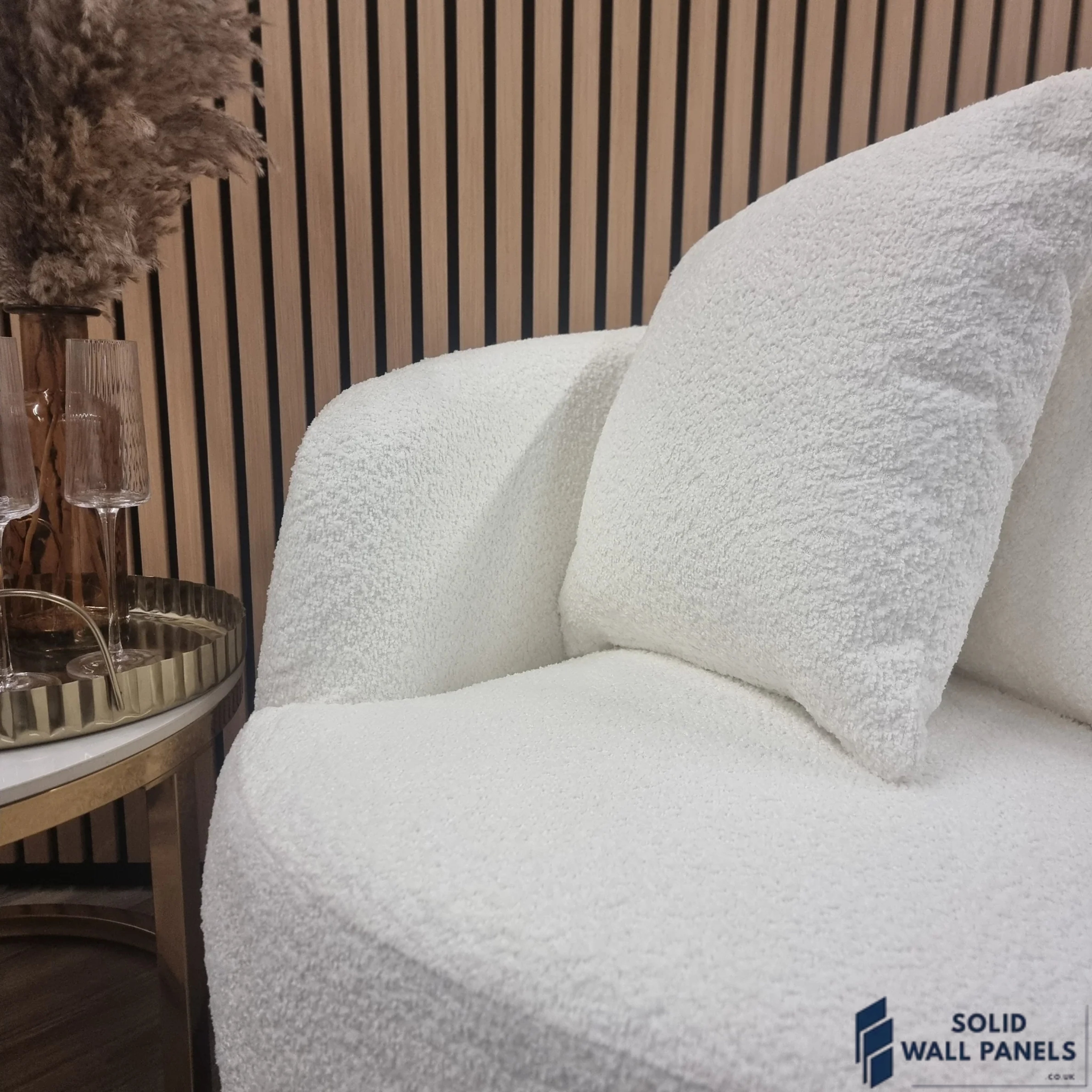 Cuddle Accent Chair – Soft Boucle Fabric | Organic Curves & Bold Design