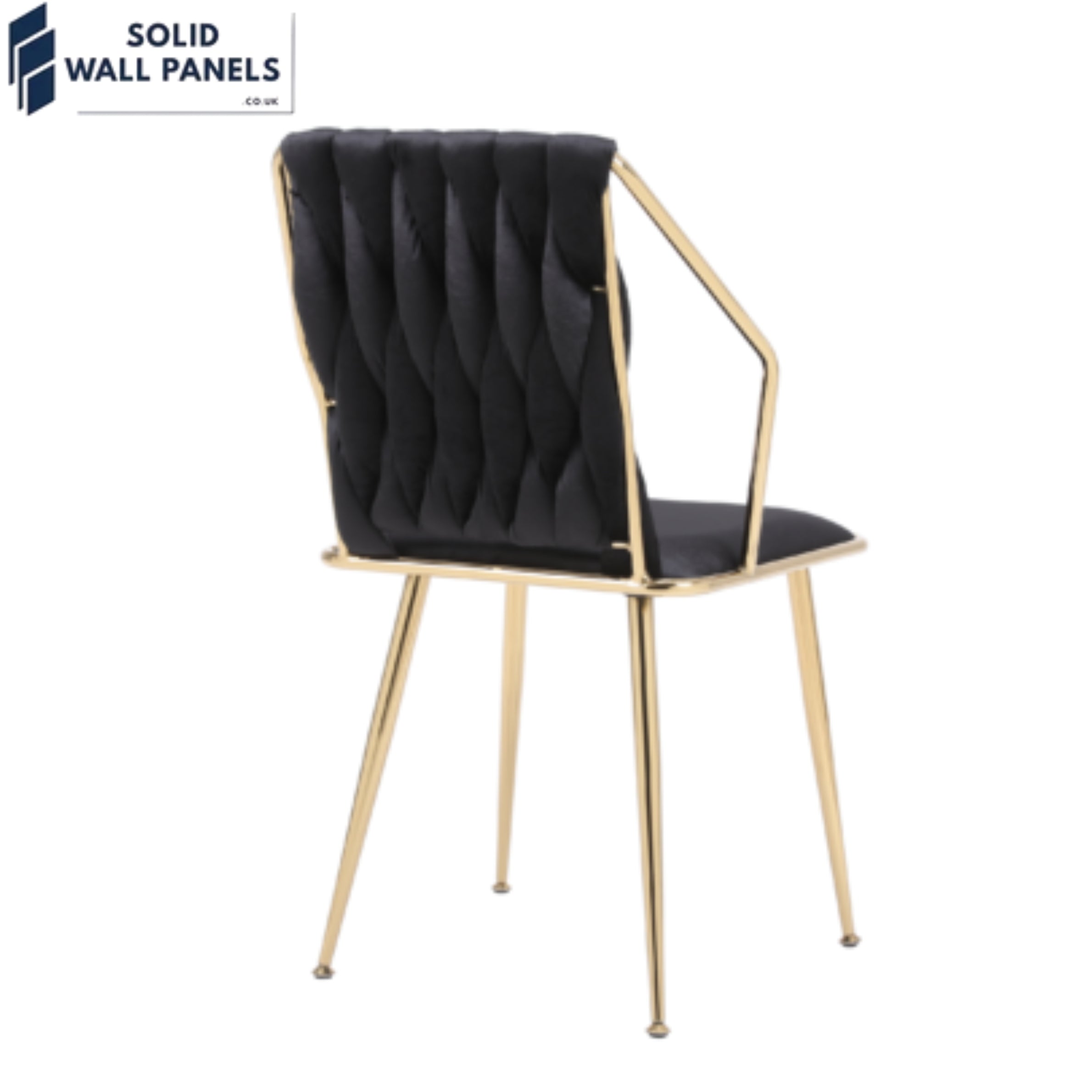 Daisy Stitched Velvet Backrest Dining Chair | Luxury Velvet & Metal