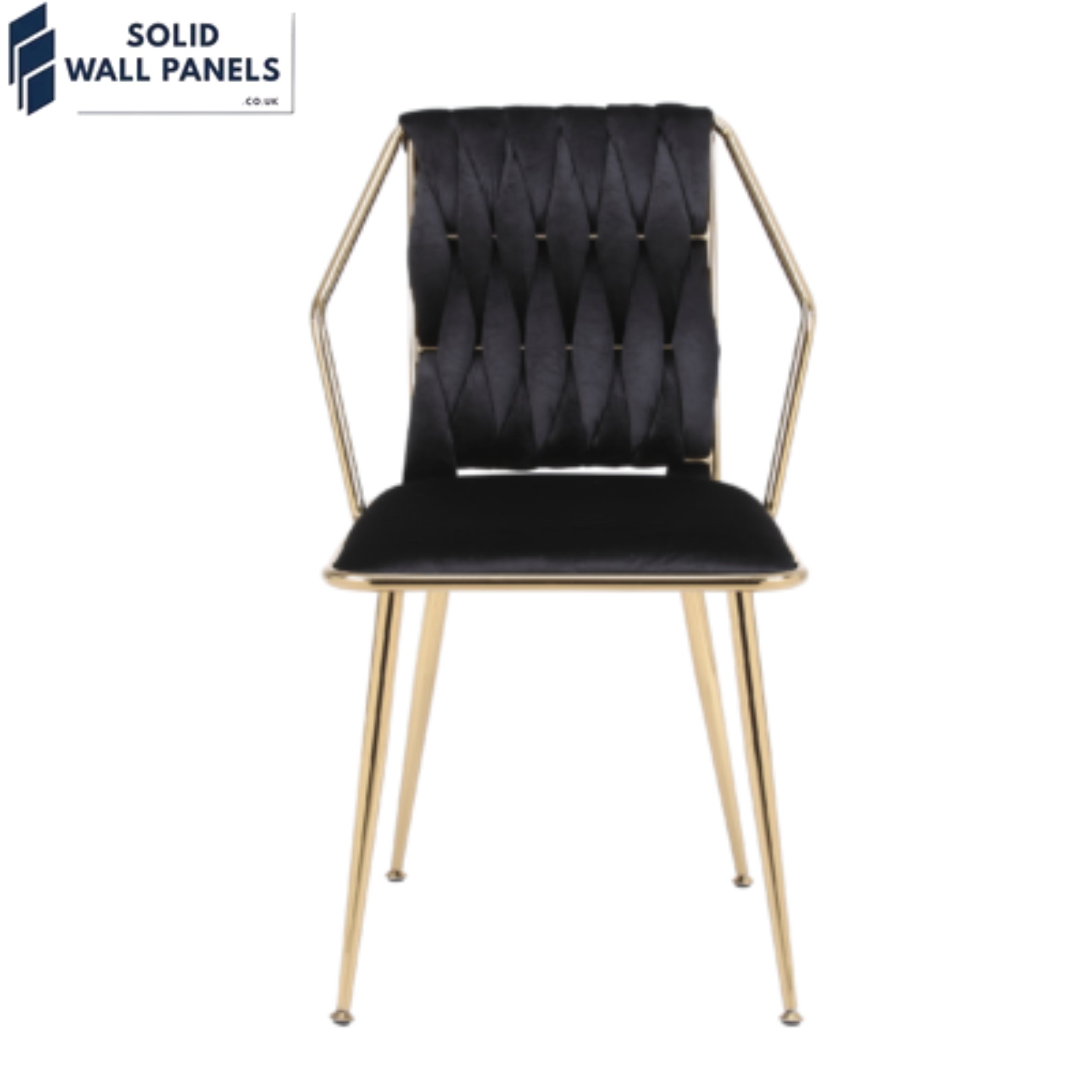 Daisy Stitched Velvet Backrest Dining Chair | Luxury Velvet & Metal
