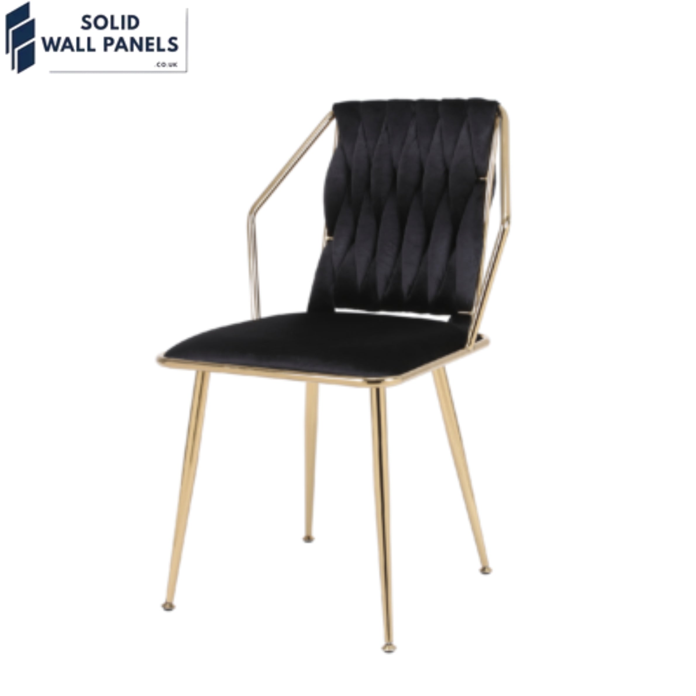 Daisy Stitched Velvet Backrest Dining Chair | Luxury Velvet & Metal