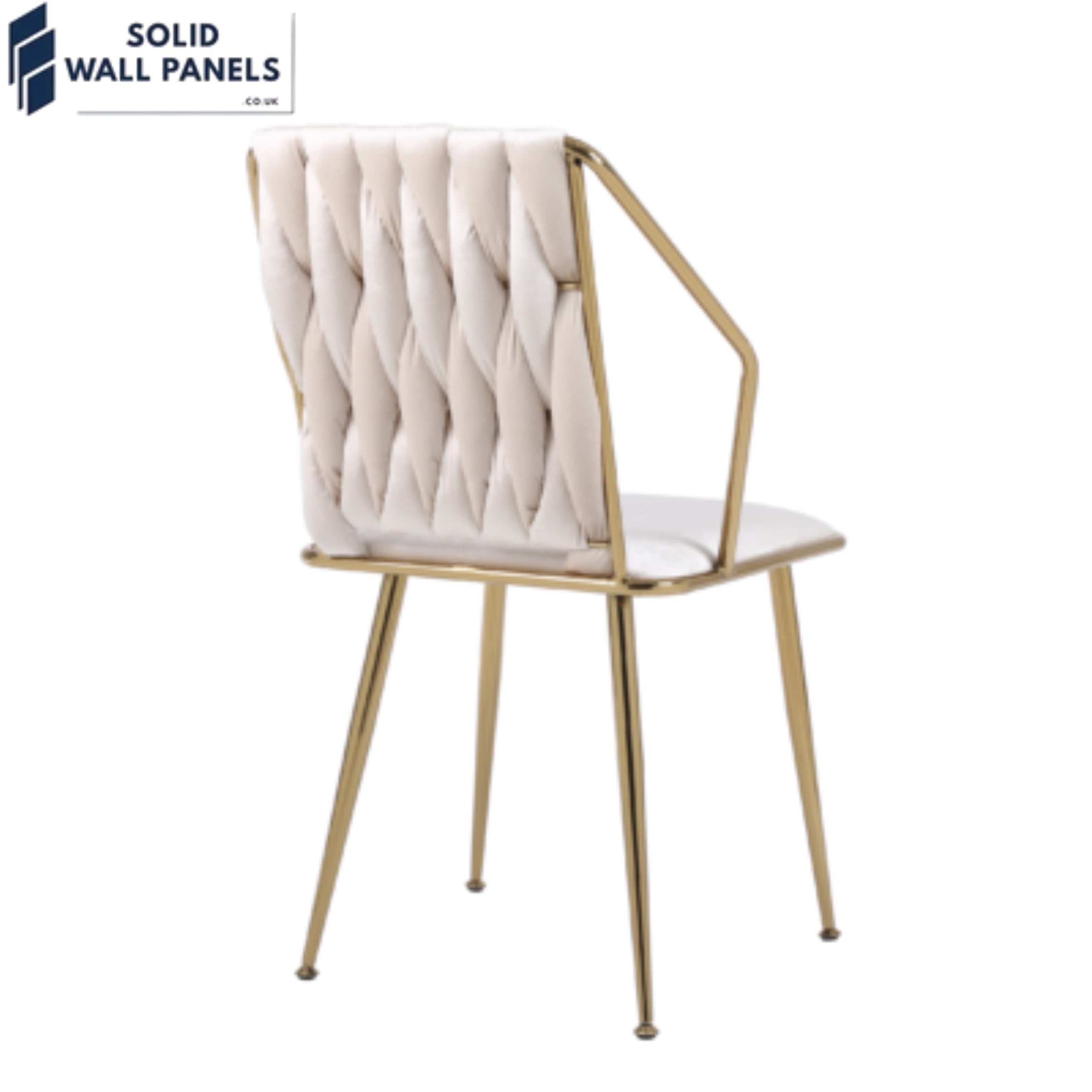 Daisy Stitched Velvet Backrest Dining Chair | Luxury Velvet & Metal