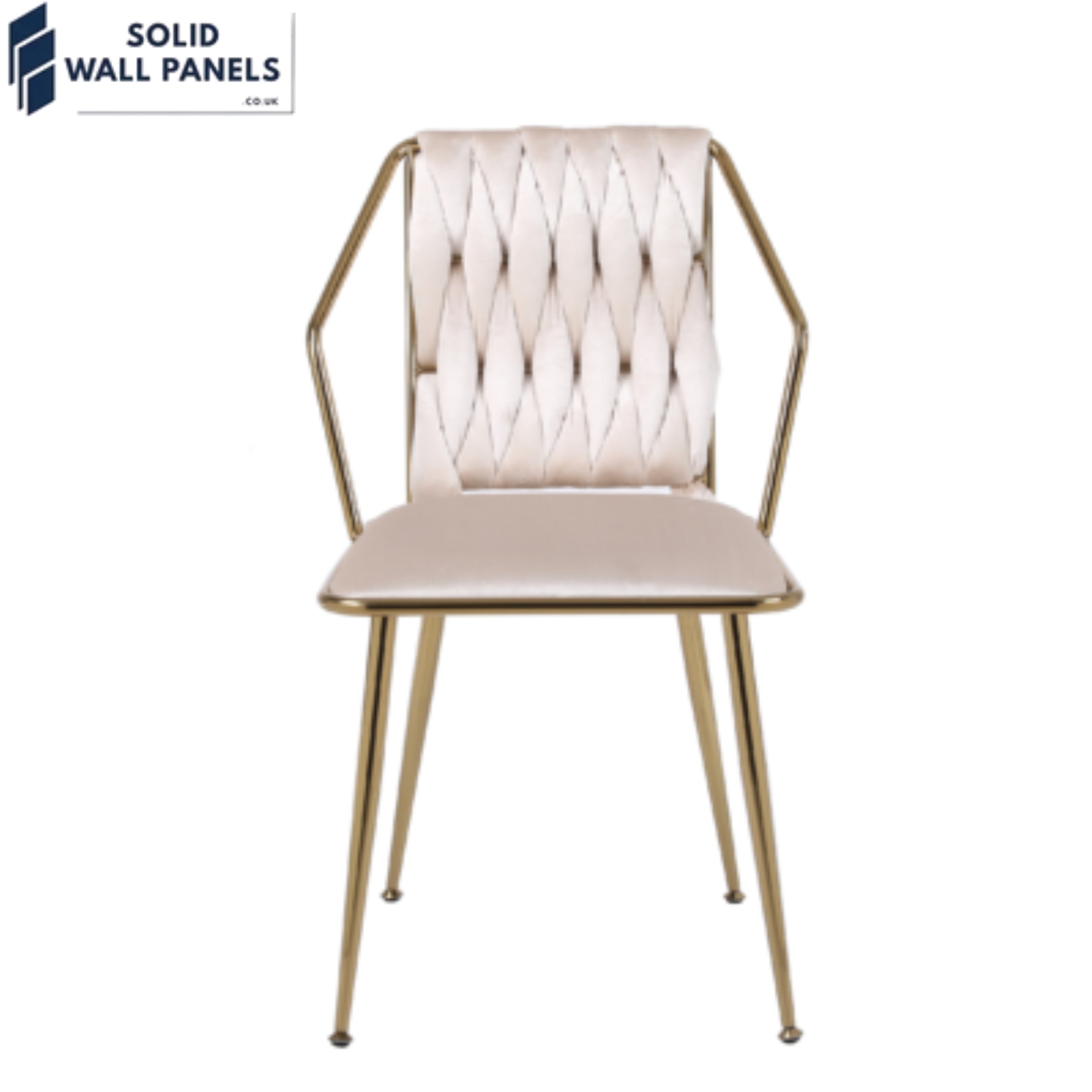 Daisy Stitched Velvet Backrest Dining Chair | Luxury Velvet & Metal